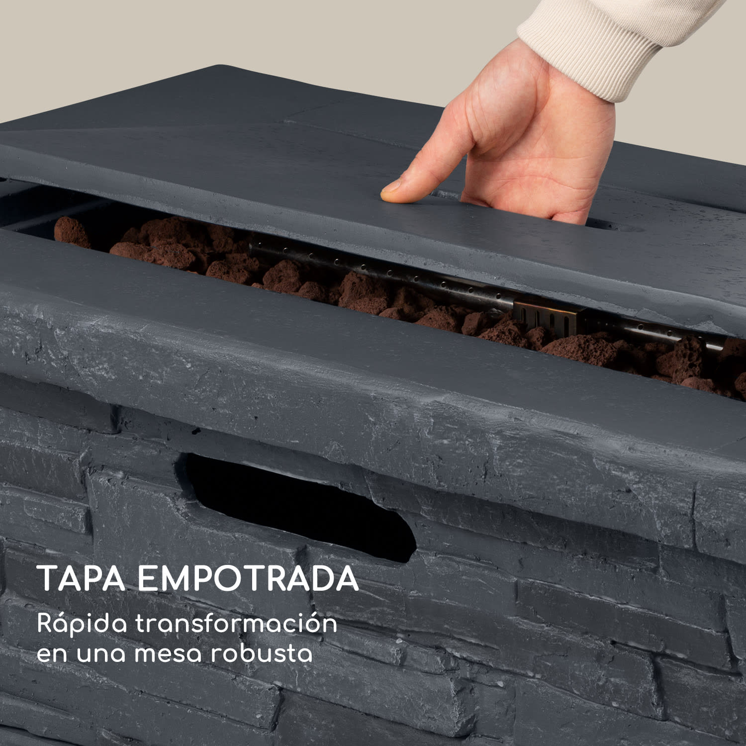 Anafi Brasero de gas 40.000 BTU/13kW Tapa Quemador de acero inoxidable  