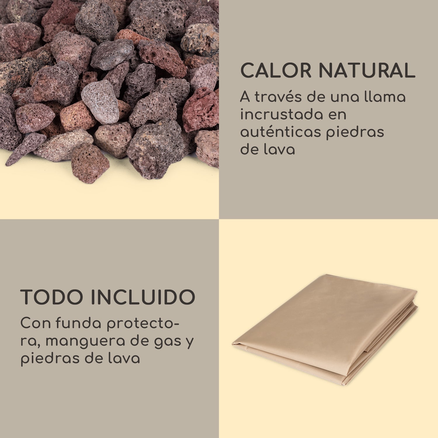 Anafi Brasero de gas 40.000 BTU/13kW Tapa Quemador de acero inoxidable  