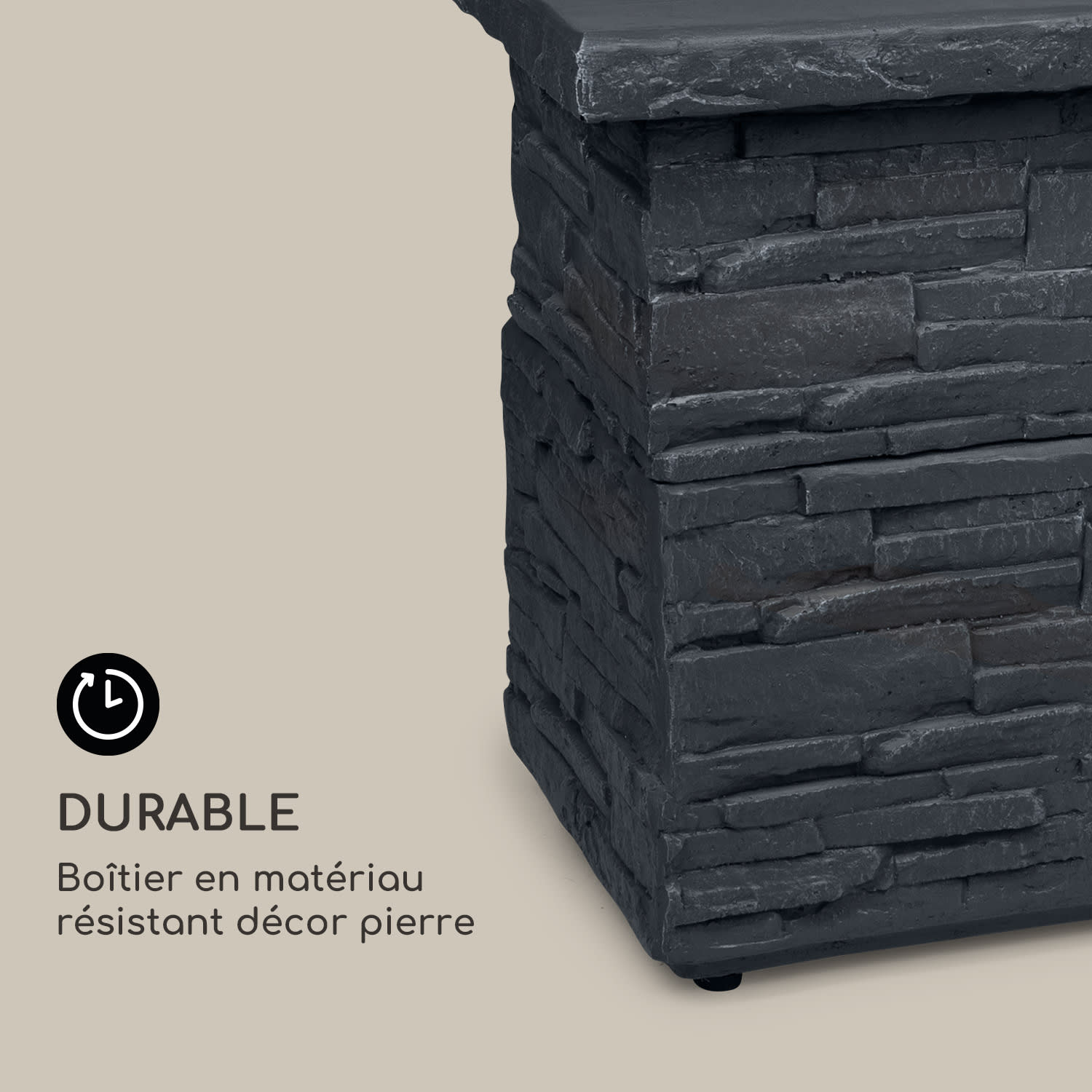 Anafi Foyer à gaz 40.000BTU/13kW Couverture Brûleur en acier inoxydable  Pierre Gris Foncé