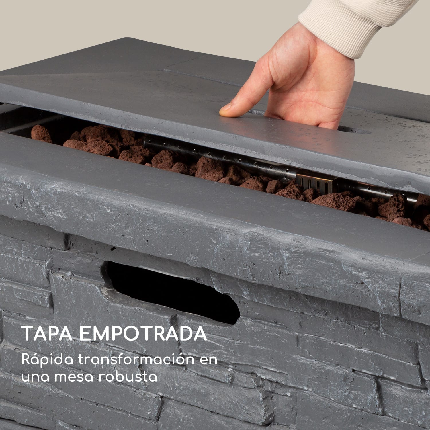 Anafi Brasero de gas 40.000 BTU/13kW Tapa Quemador de acero inoxidable  