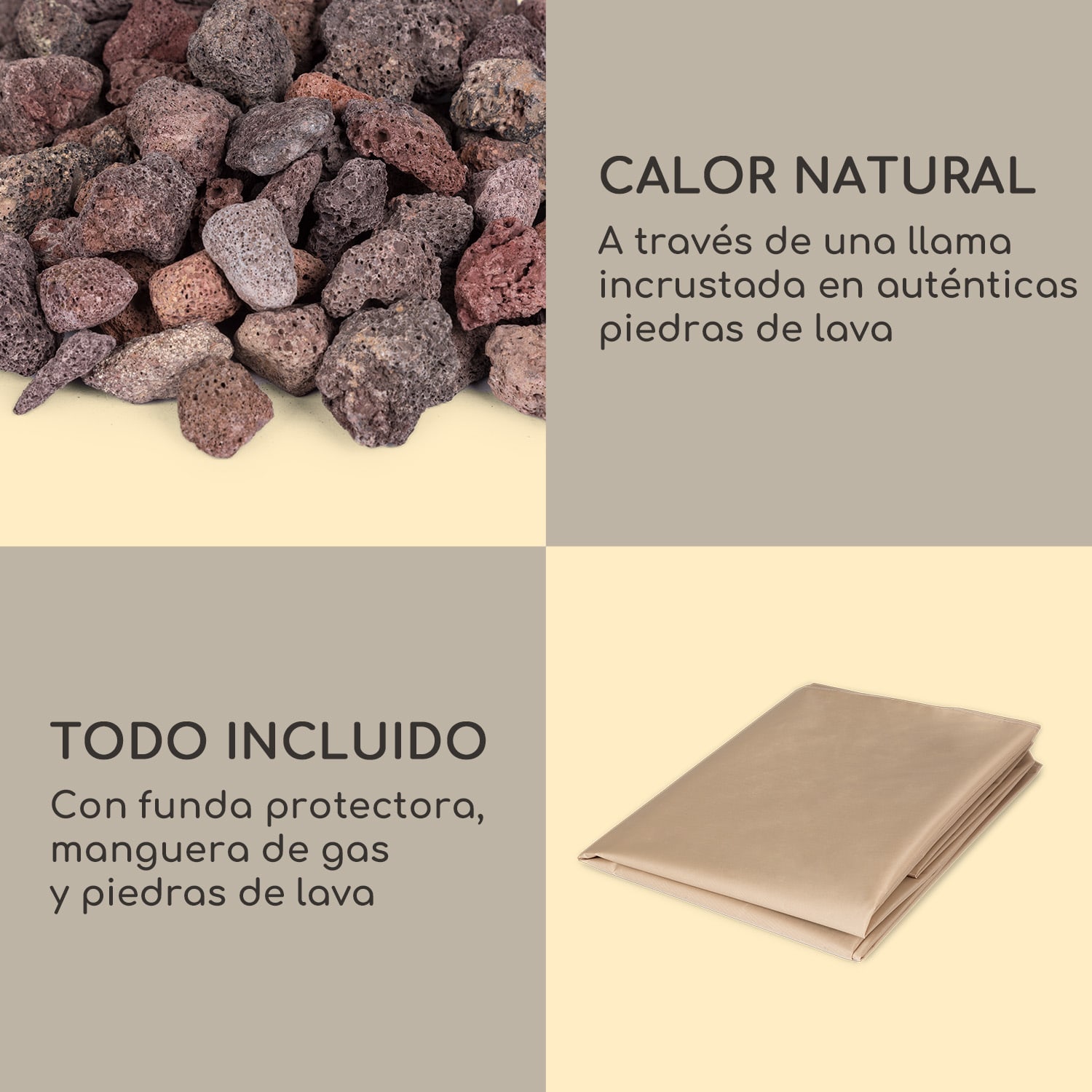 Anafi Brasero de gas 40.000 BTU/13kW Tapa Quemador de acero inoxidable  