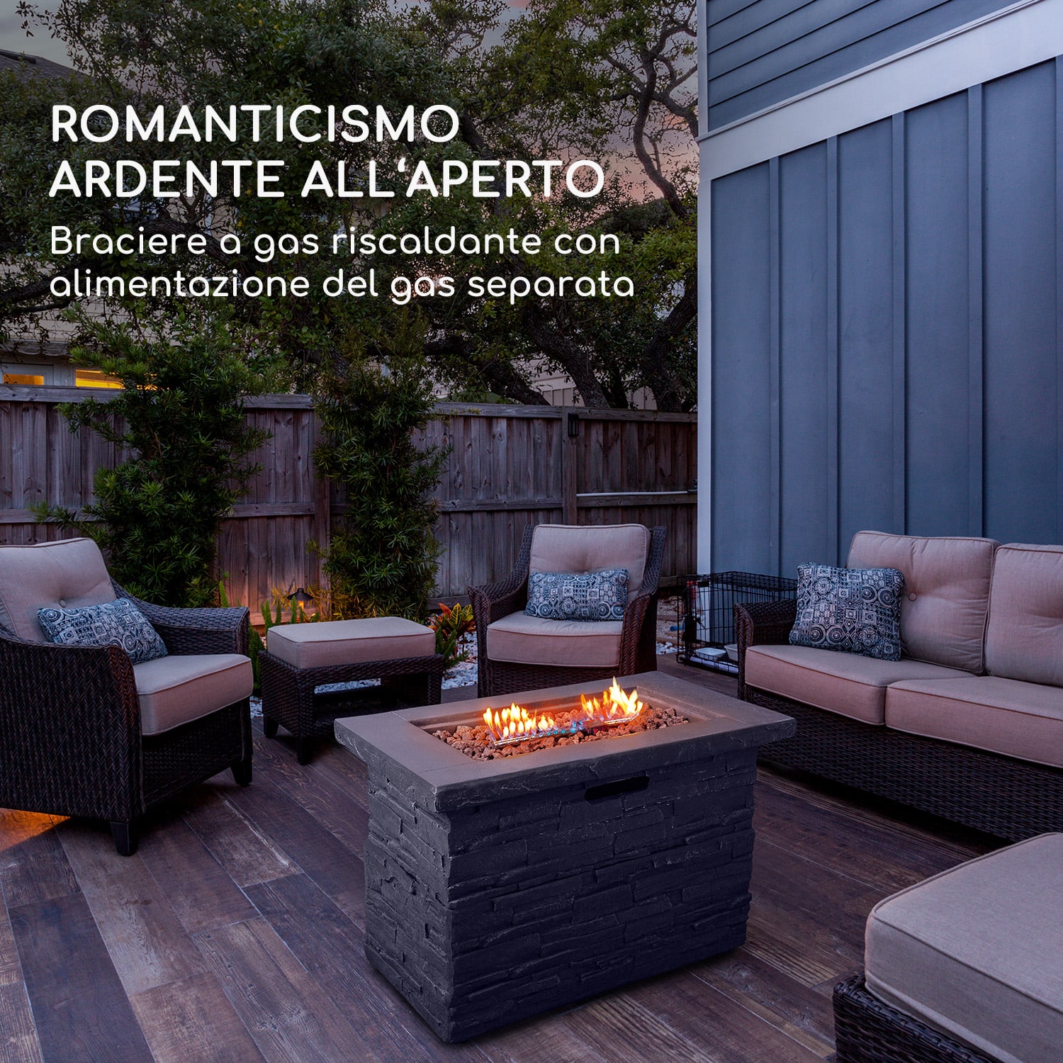 Braciere a gas Anafi 40.000BTU/13kW Copertura Braciere in acciaio inossidabile  Grigio medio