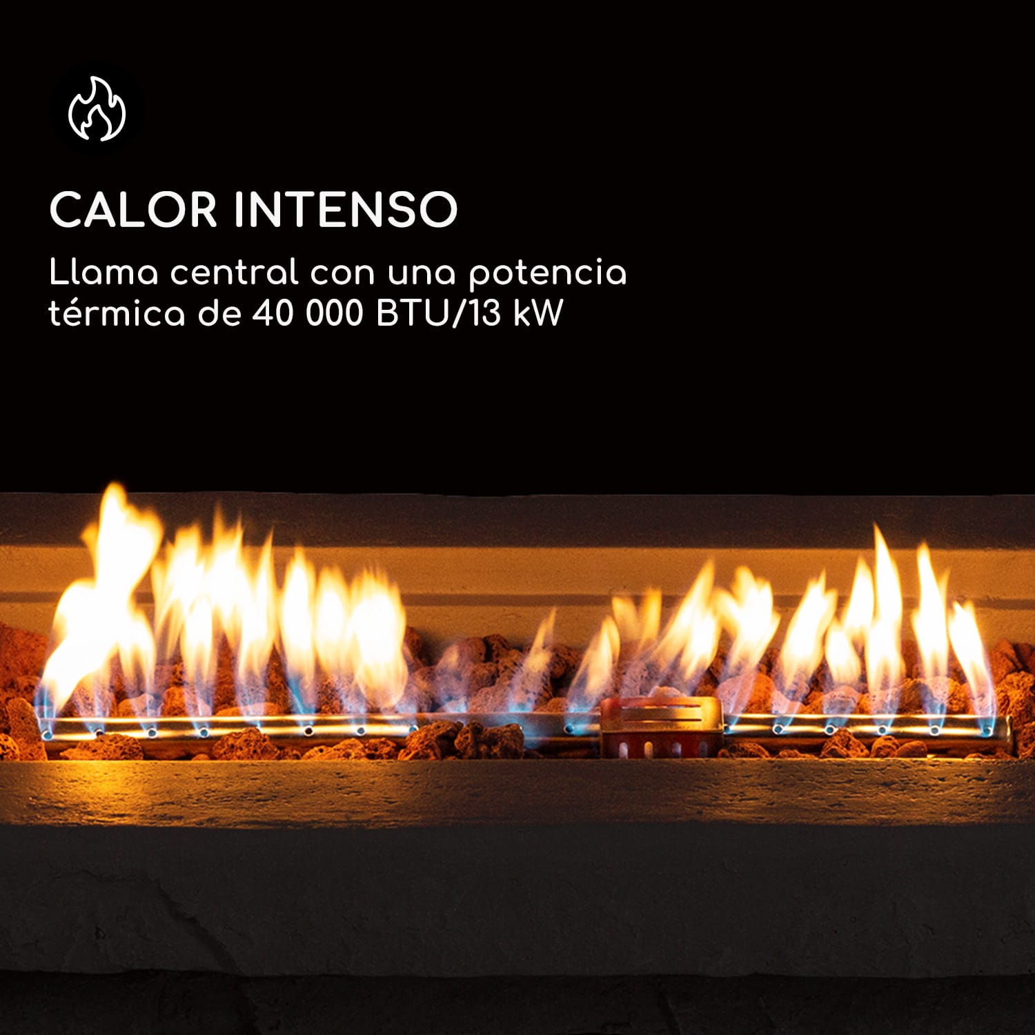 Anafi Brasero de gas 40.000 BTU/13kW Tapa Quemador de acero inoxidable