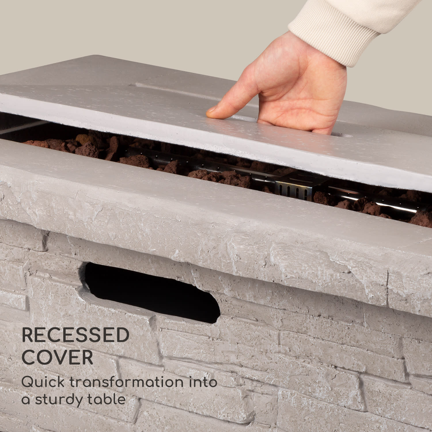 Anafi gashaard 40.000 BTU/13kW deksel roestvrijstalen brander  Beige Steen