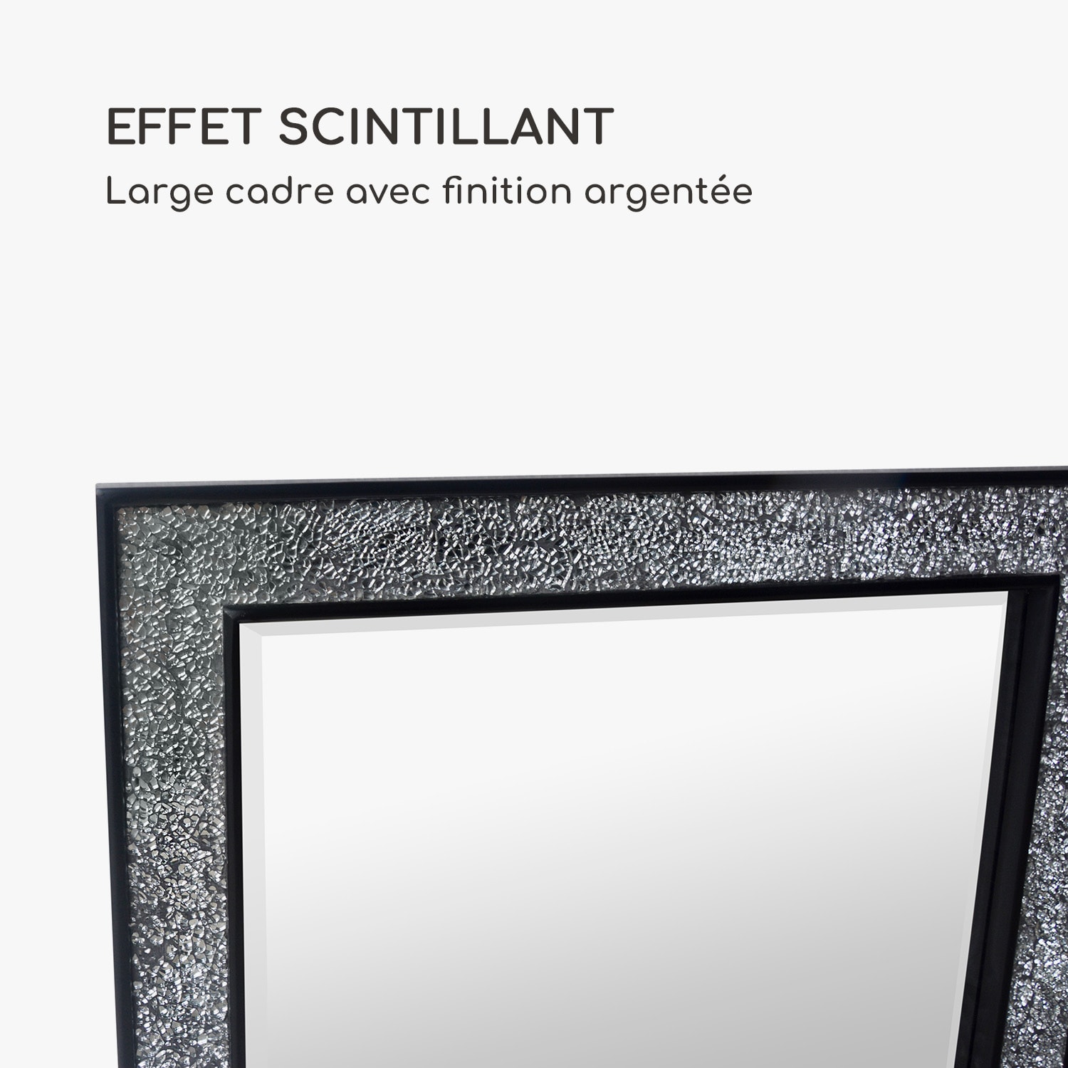 Watford wandspiegel 90 x 60 cm echt hout glastegeltjes met mozaïekeffect