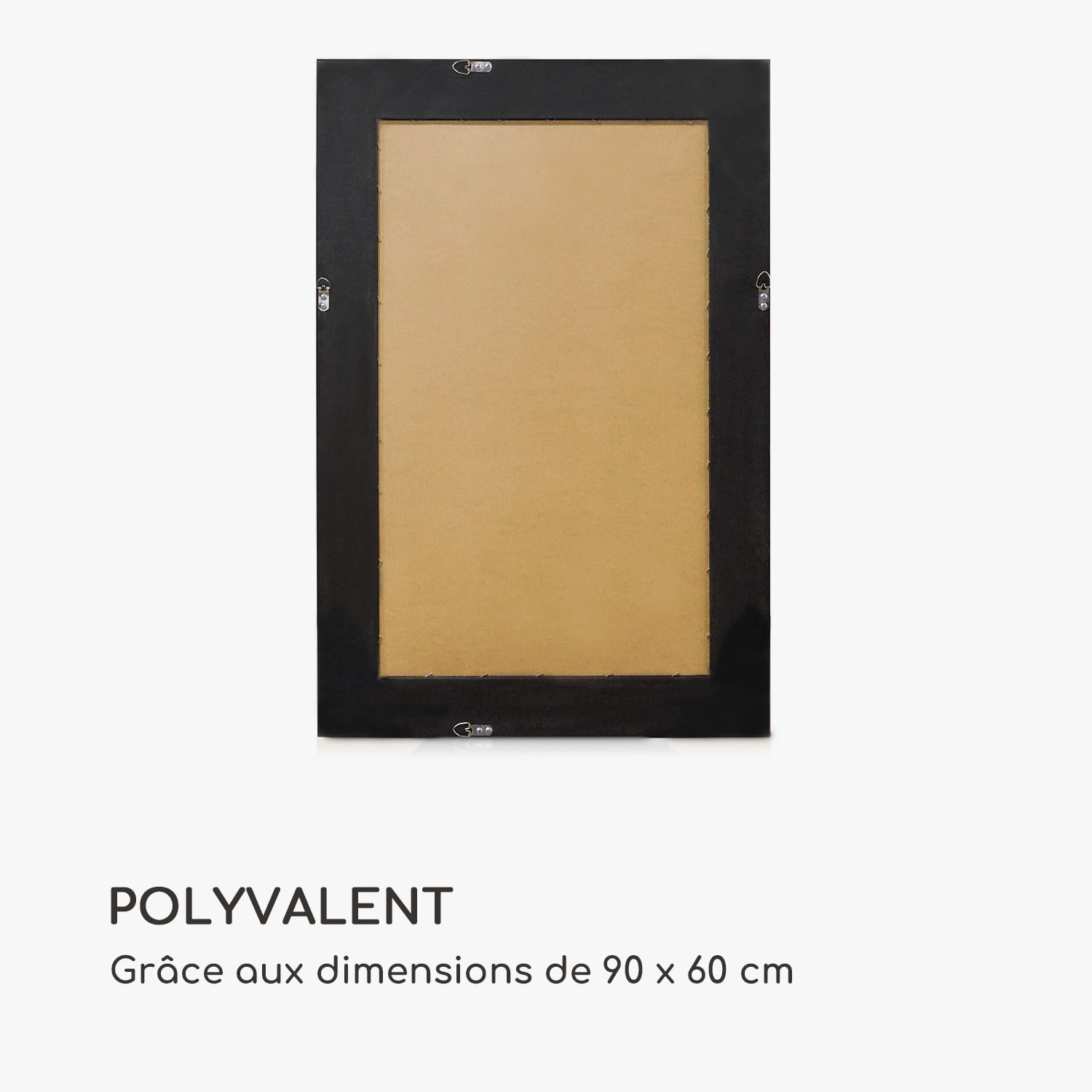 Manresa miroir mural cadre en bois rectangulaire 90 x 60 cm vintage