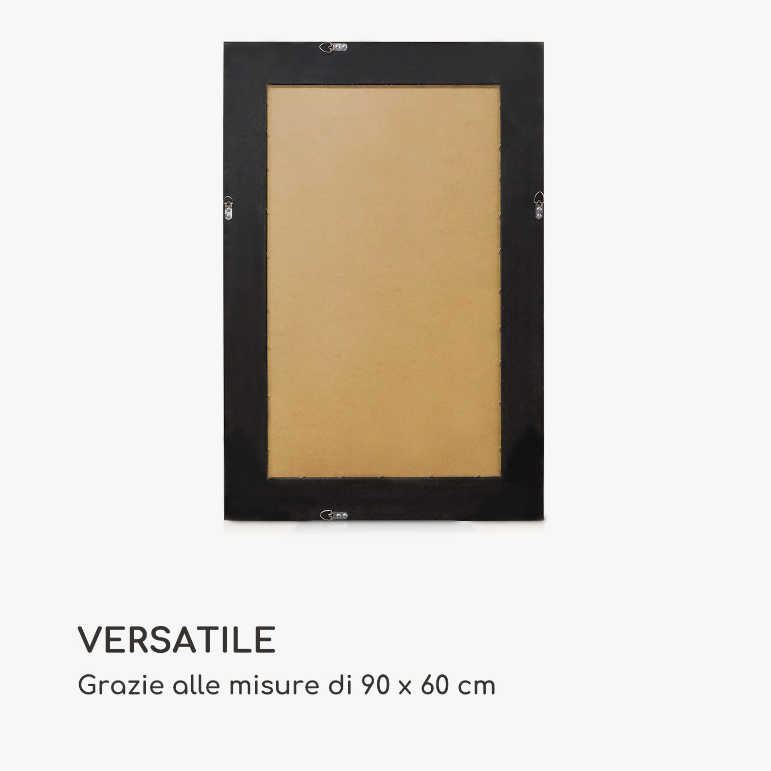 Manresa specchio da parete, cornice di legno, rettangolare, 90 x 60 cm, vintage  Argento