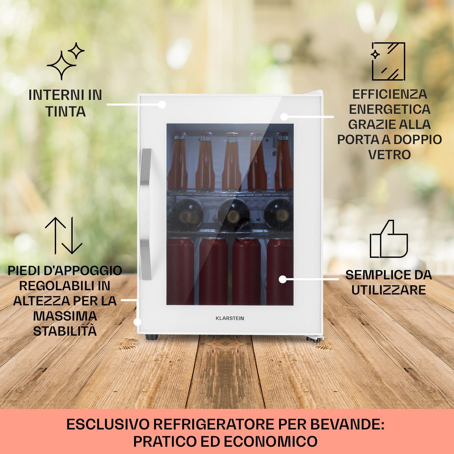 Frigorifero Beersafe M Quartz 33 litri 2 ripiani Sportello panoramico 33 L | Quartz
