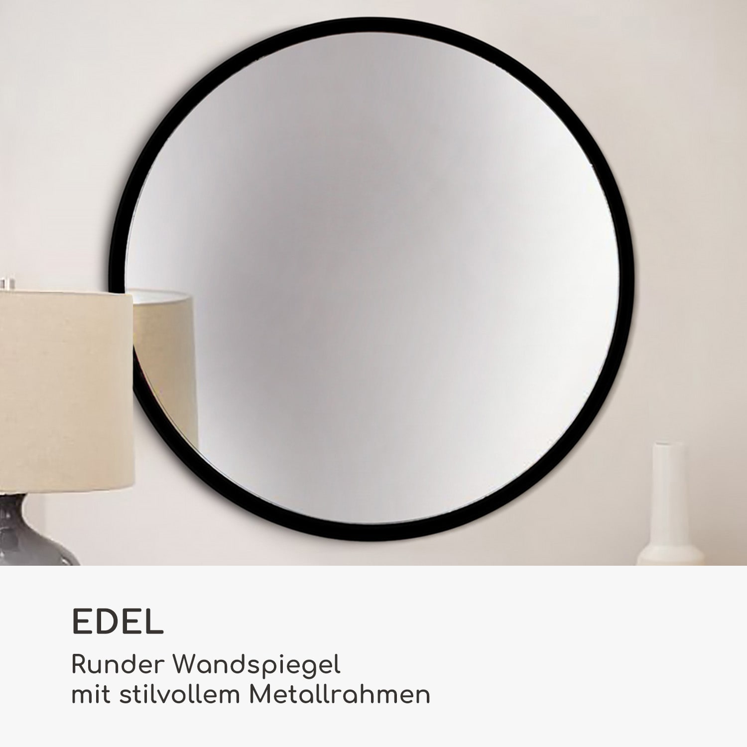 Fournier Wandspiegel Metallrahmen rund 58,8 x 58,8 cm