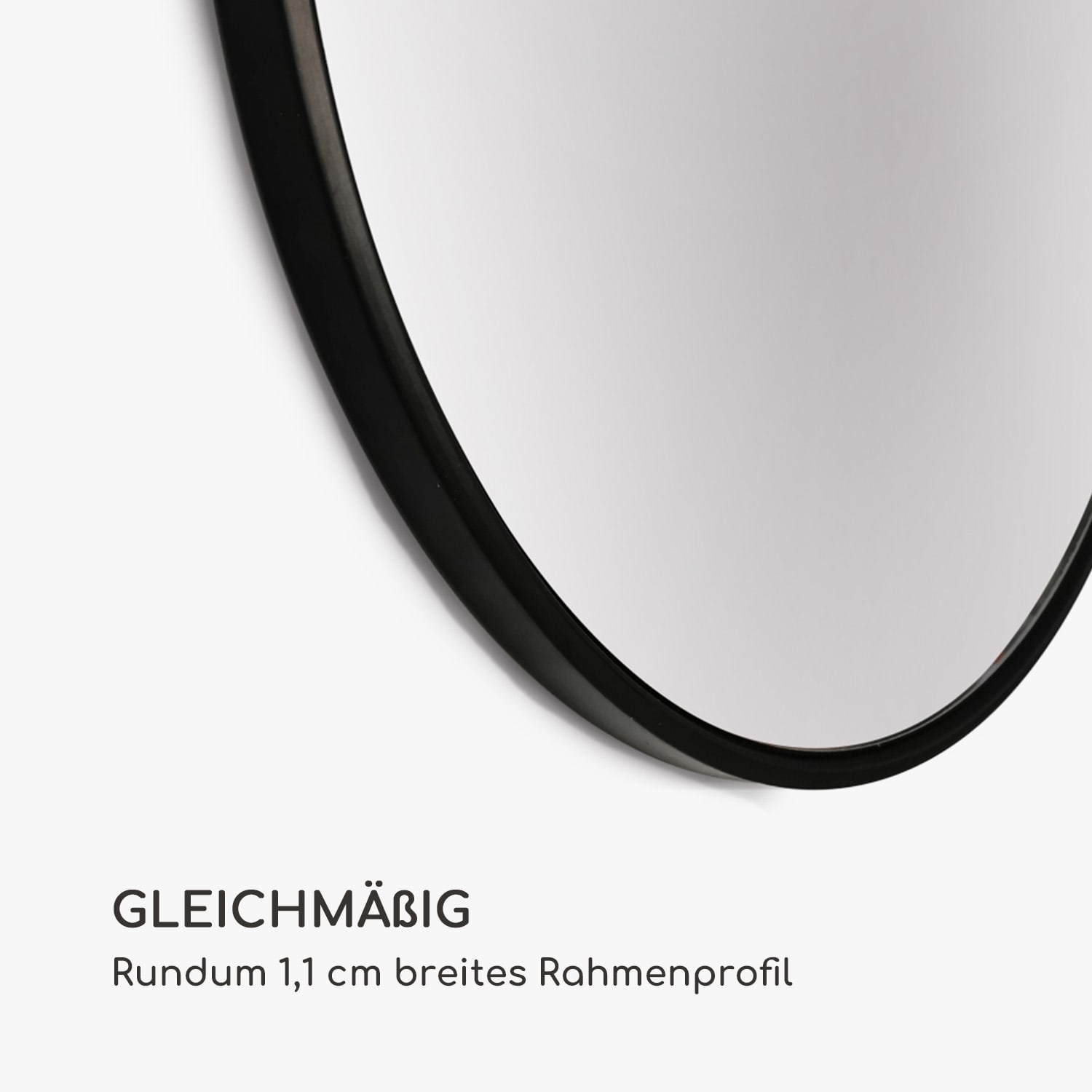 Fournier Wandspiegel Metallrahmen rund 58,8 x 58,8 cm Schwarz