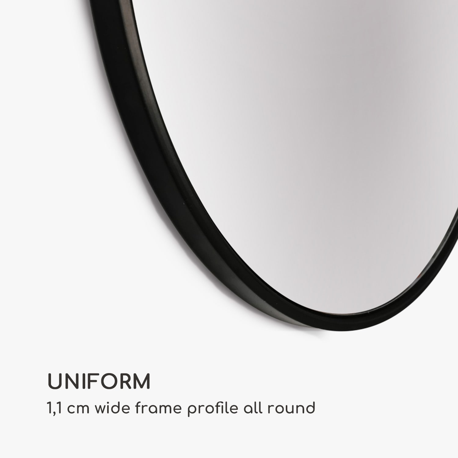 Fournier, lustro ścienne, metalowa rama, okrągłe, Ø 58,8 cm Czarny