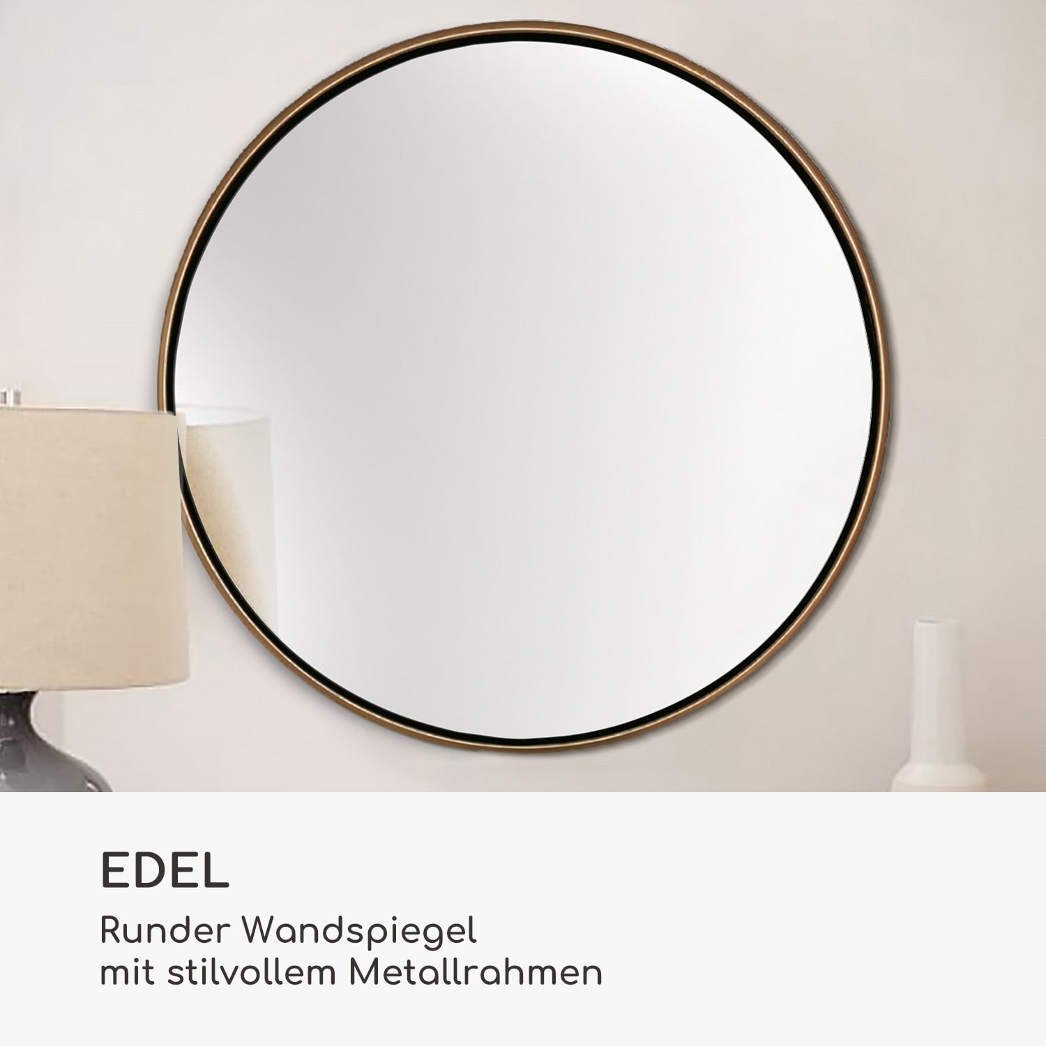 Fournier Wandspiegel Metallrahmen rund 58,8 x 58,8 cm Gold