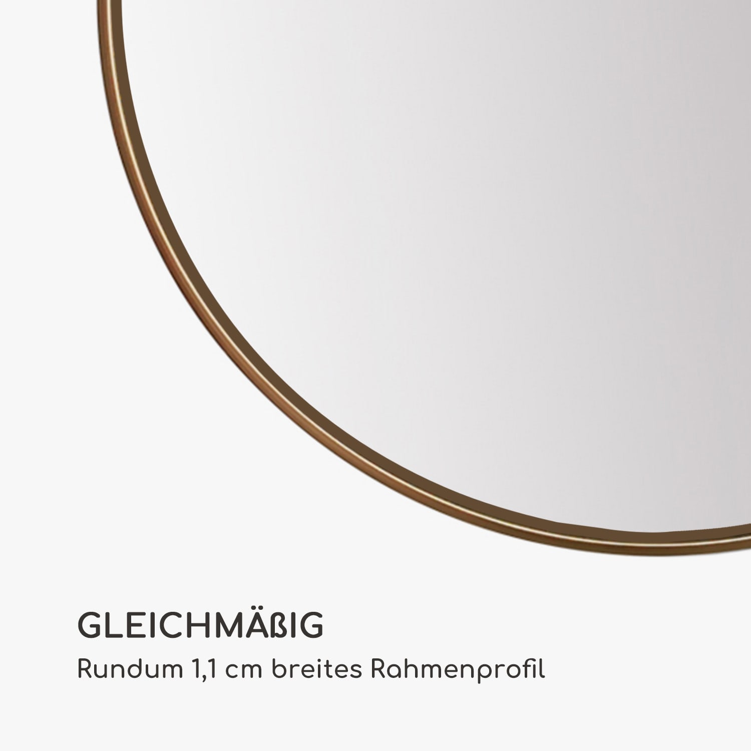 Fournier Wandspiegel Metallrahmen rund 58,8 x 58,8 cm Gold