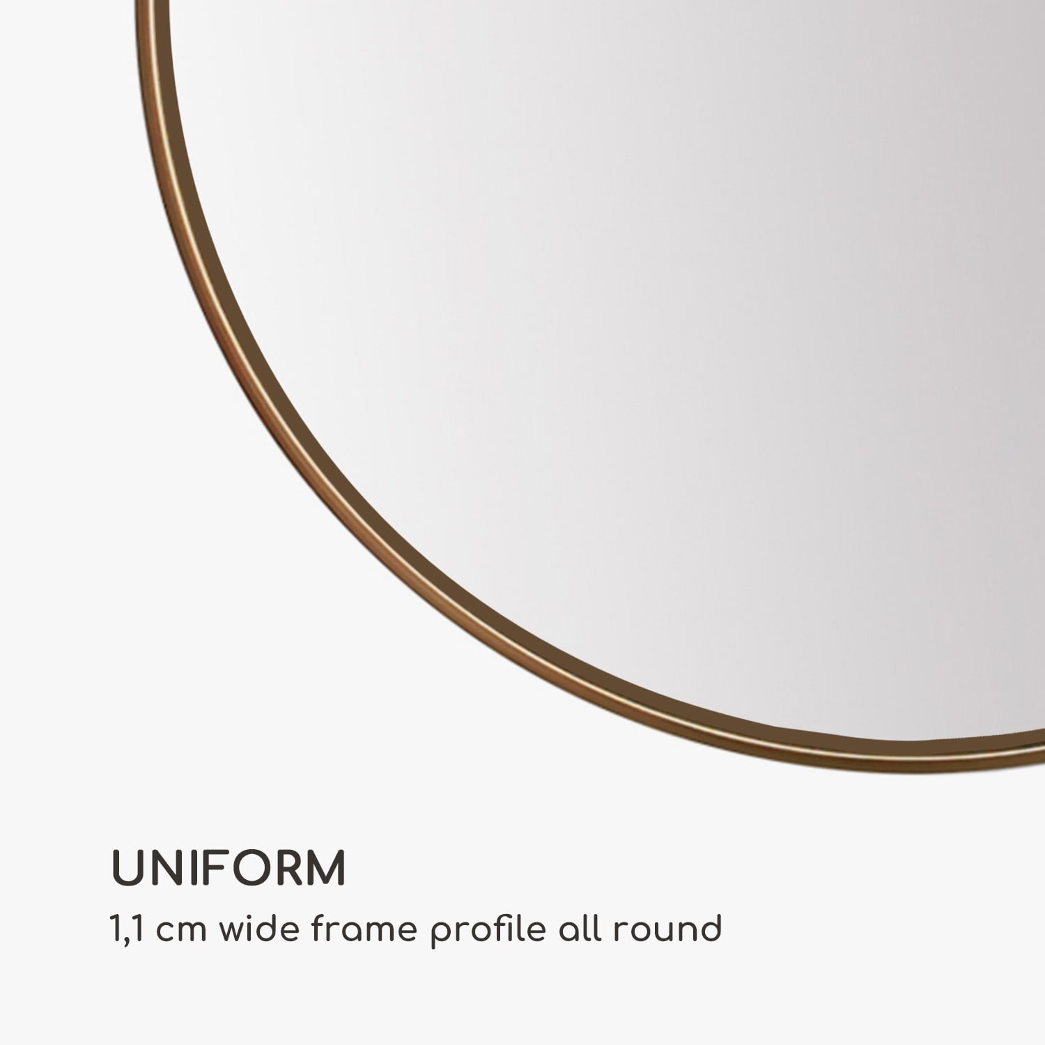 Fournier Fali tükör fém kerettel kerek 58.8 x 58.8 cm  Arany