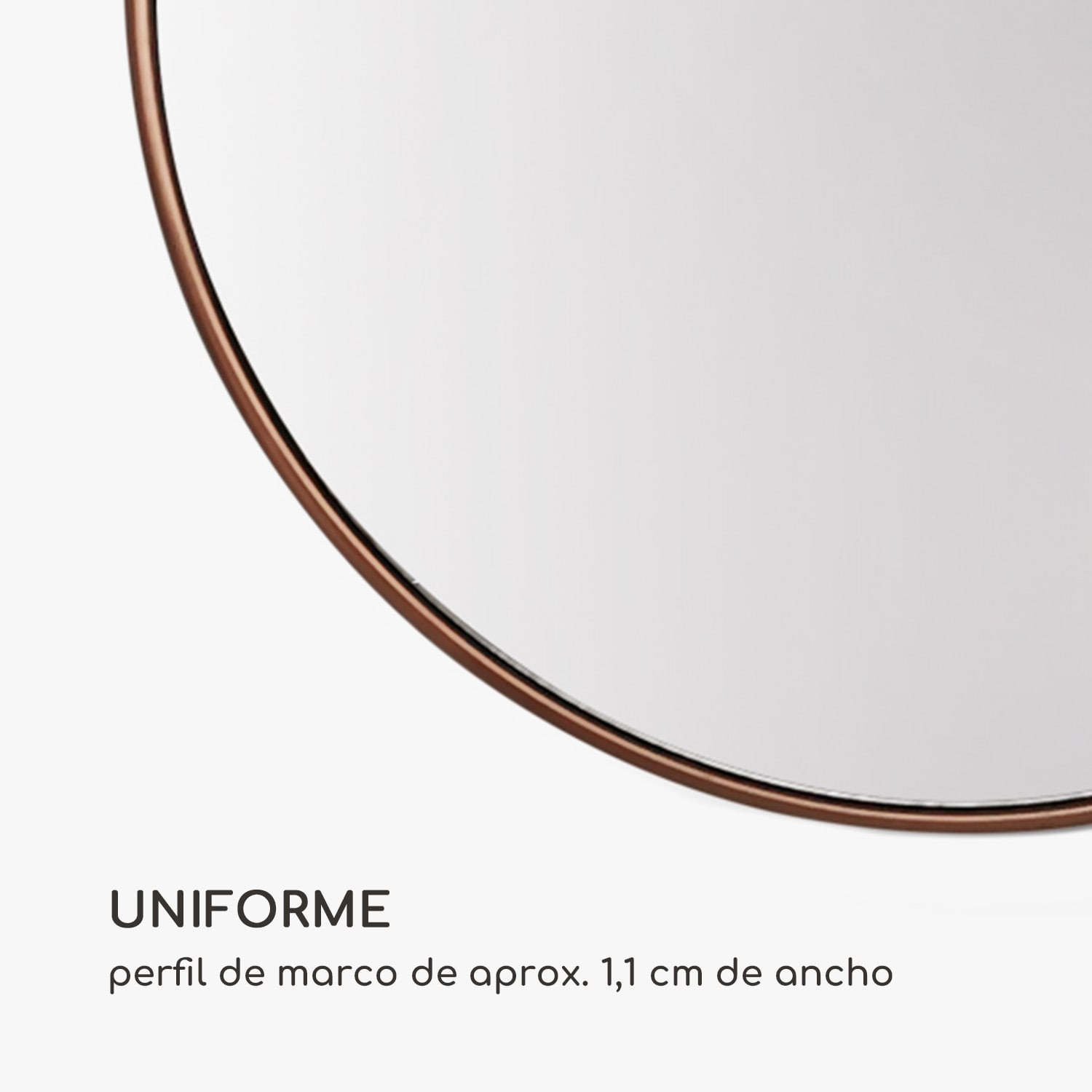 Espejo de pared Fournier Marco metálico Redondo 58,8 x 58,8 cm  