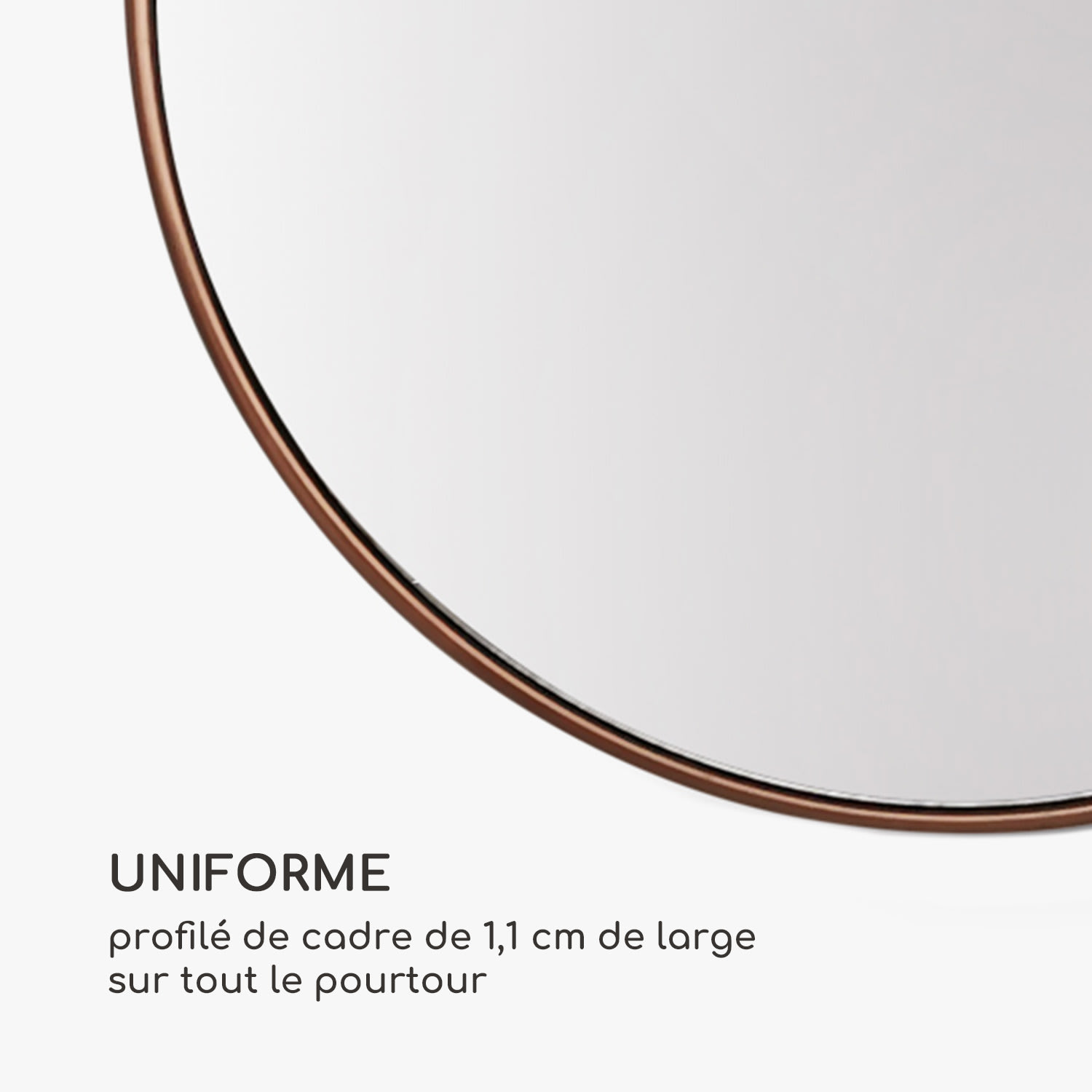 Miroir mural Fournier cadre métallique rond 58,8 x 58,8 cm  