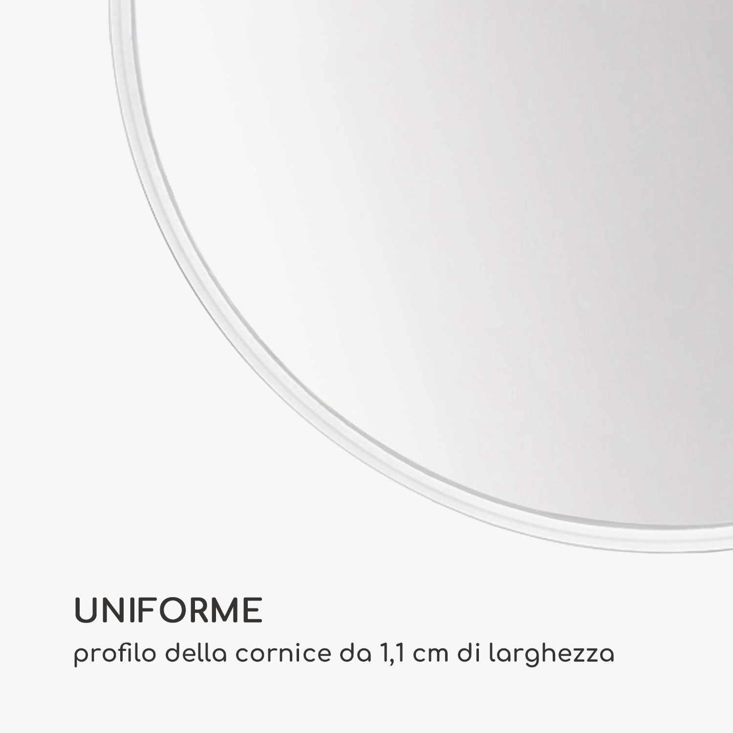 Fournier specchio da parete, cornice in metallo, rotondo, 58,8 x 58,8 cm  Bianco