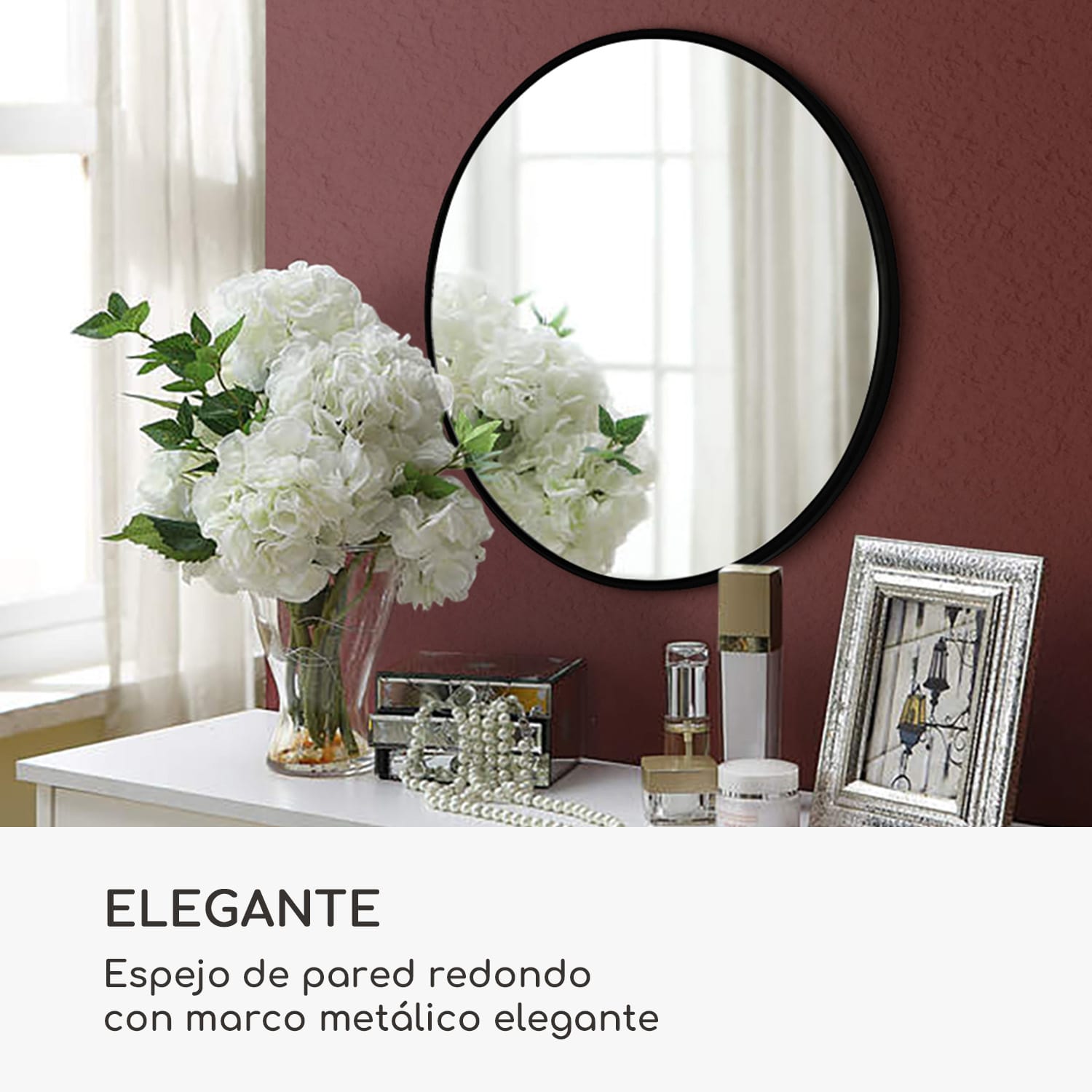 Espejo de pared Fournier Marco metálico Redondo Ø 40 cm