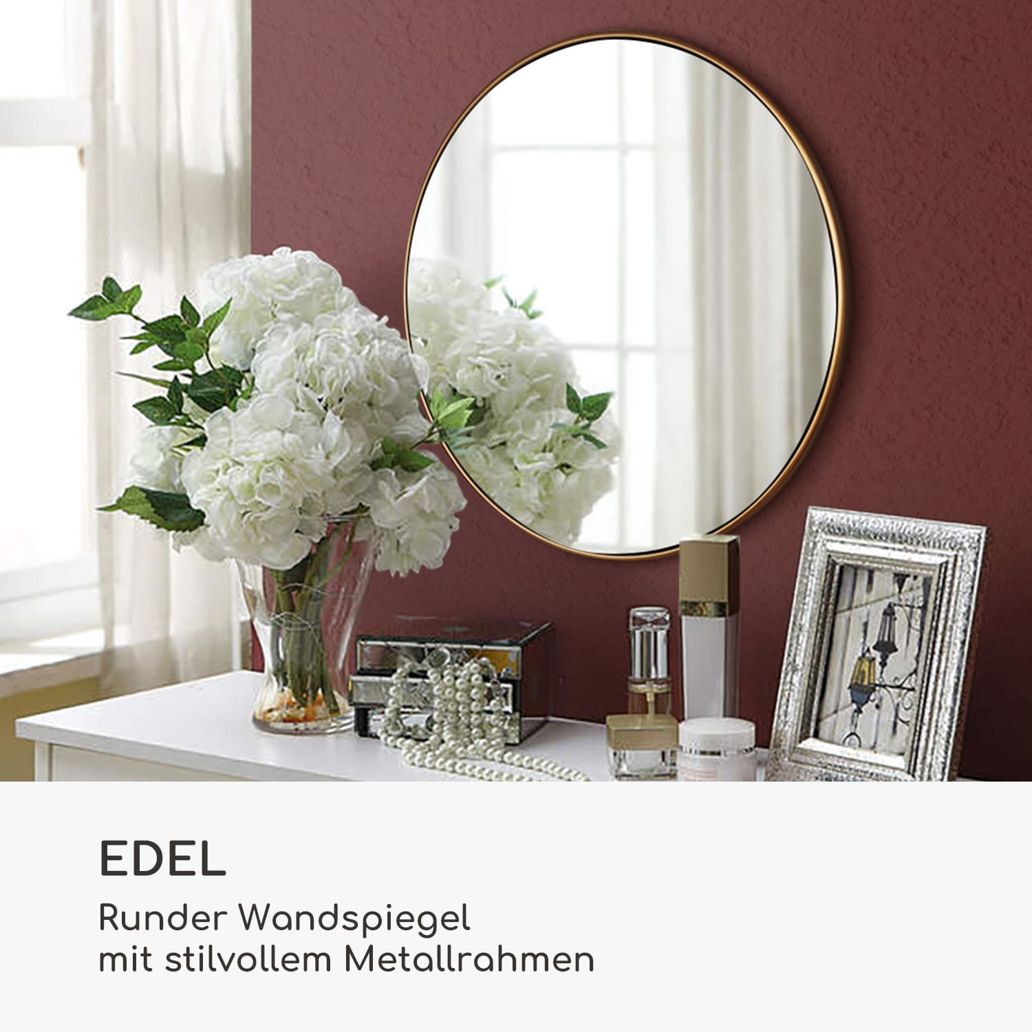 Miroir mural Fournier cadre métallique rond de 40 cm  