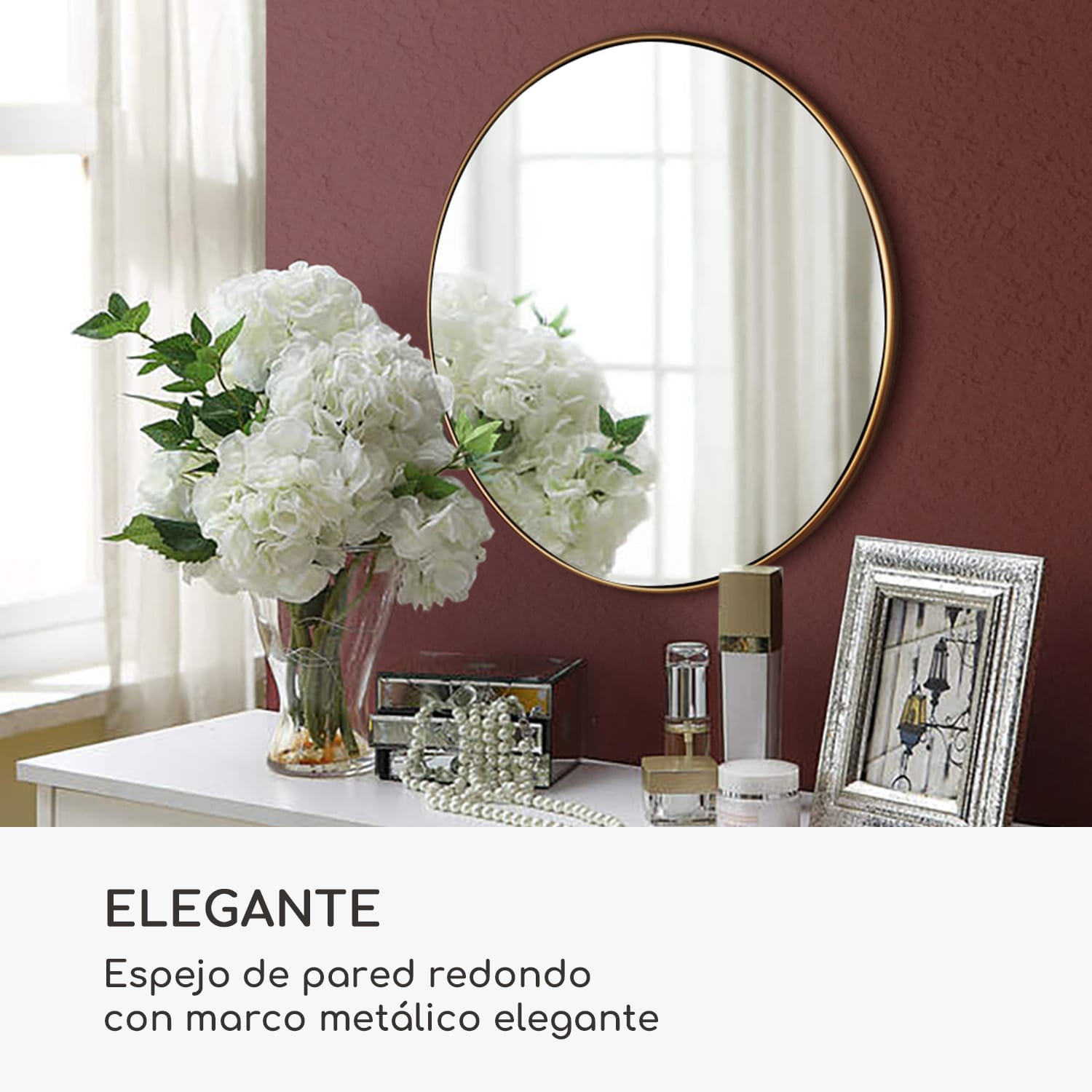 Espejo de pared Fournier Marco metálico Redondo Ø 40 cm  