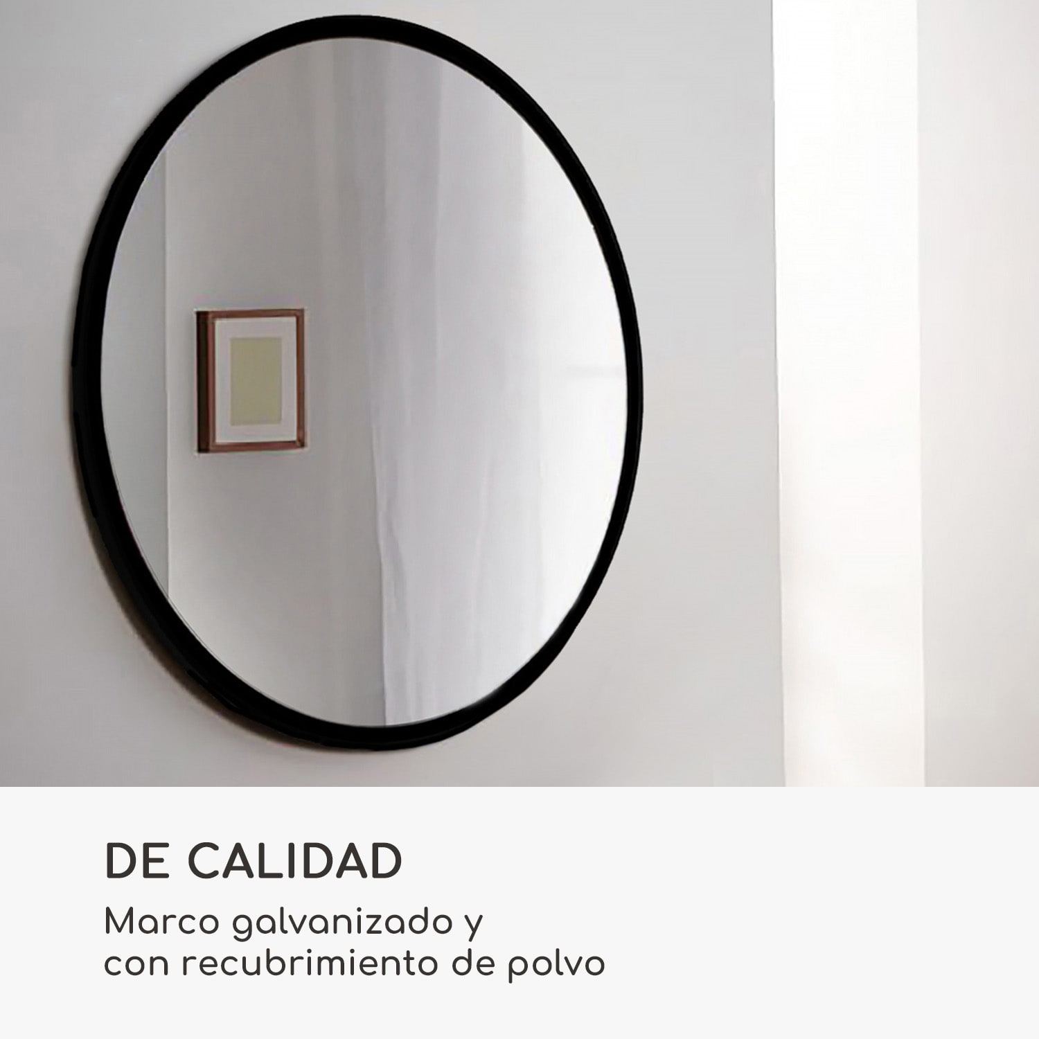 Espejo de pared Fournier Marco metálico Redondo Ø 80 cm Negro