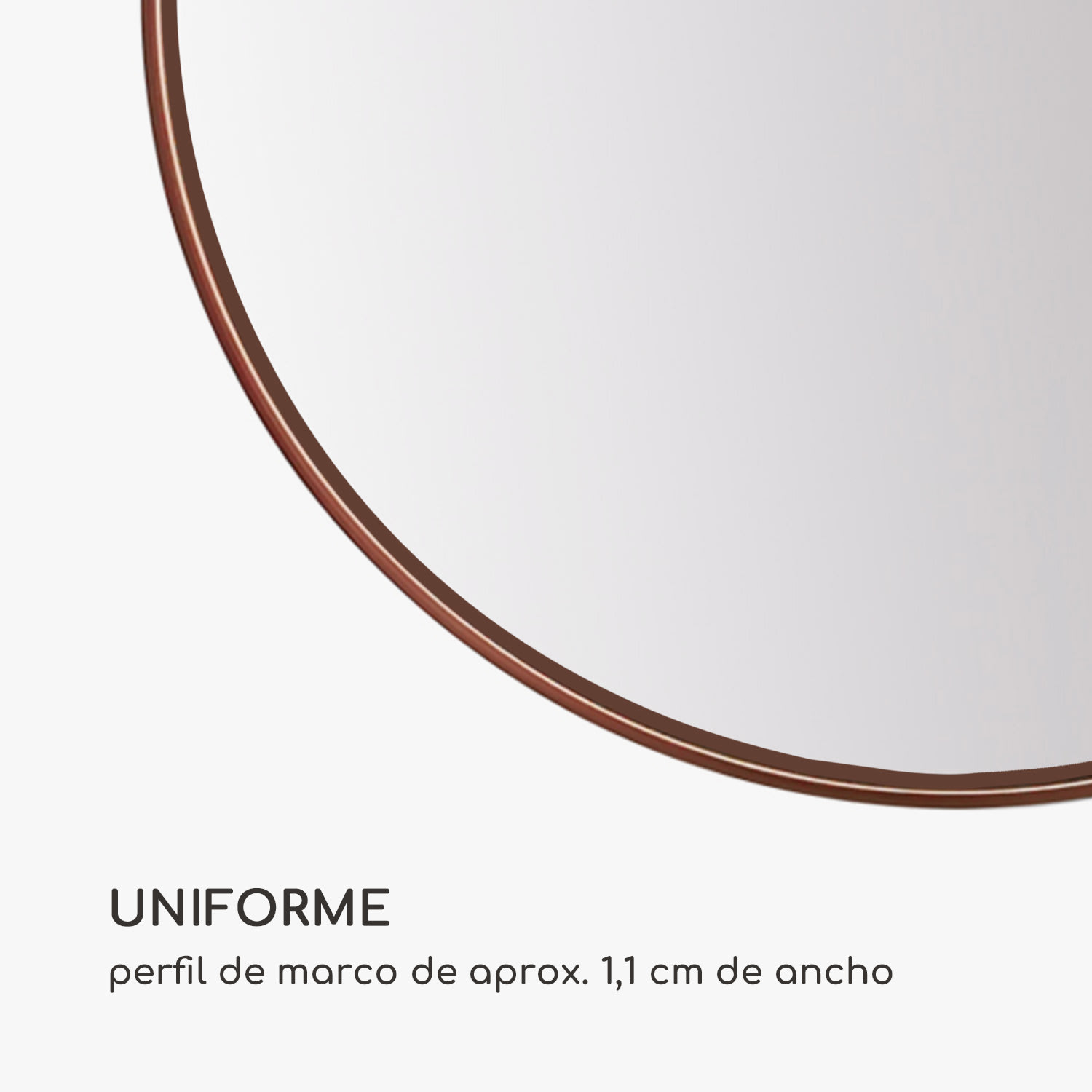 Espejo de pared Fournier Marco metálico Redondo Ø 80 cm  Oro Rosa