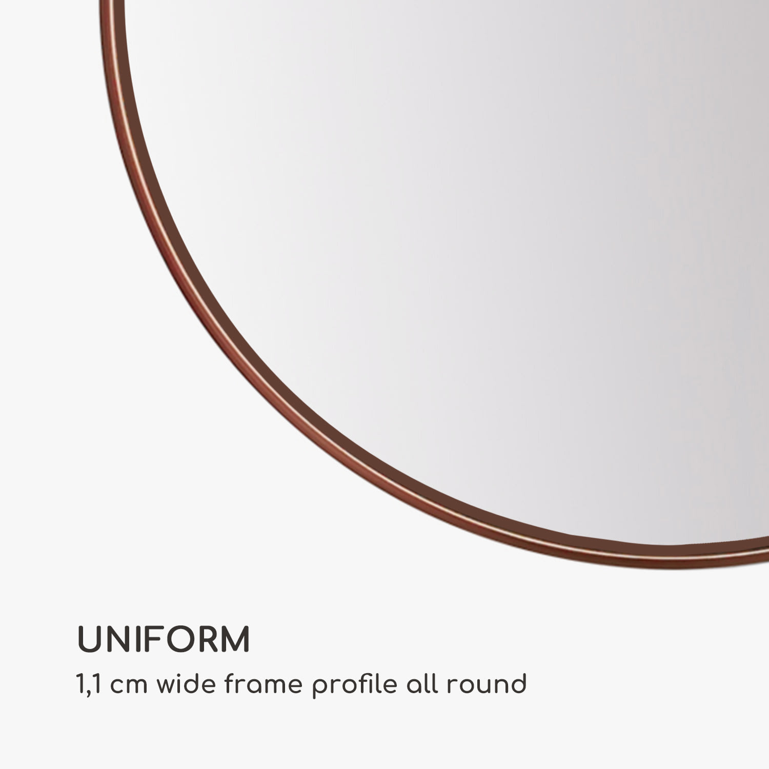 Fournier Стенно огледало с метална рамка кръгло Ø 80 см  Розово Злато