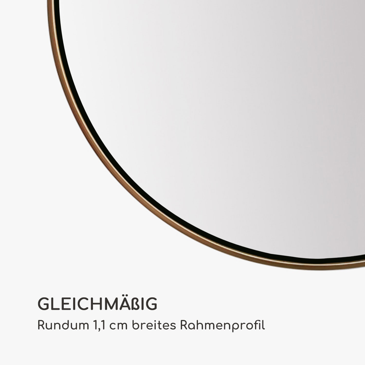 Fournier Wandspiegel Metallrahmen rund Ø 80 cm Gold