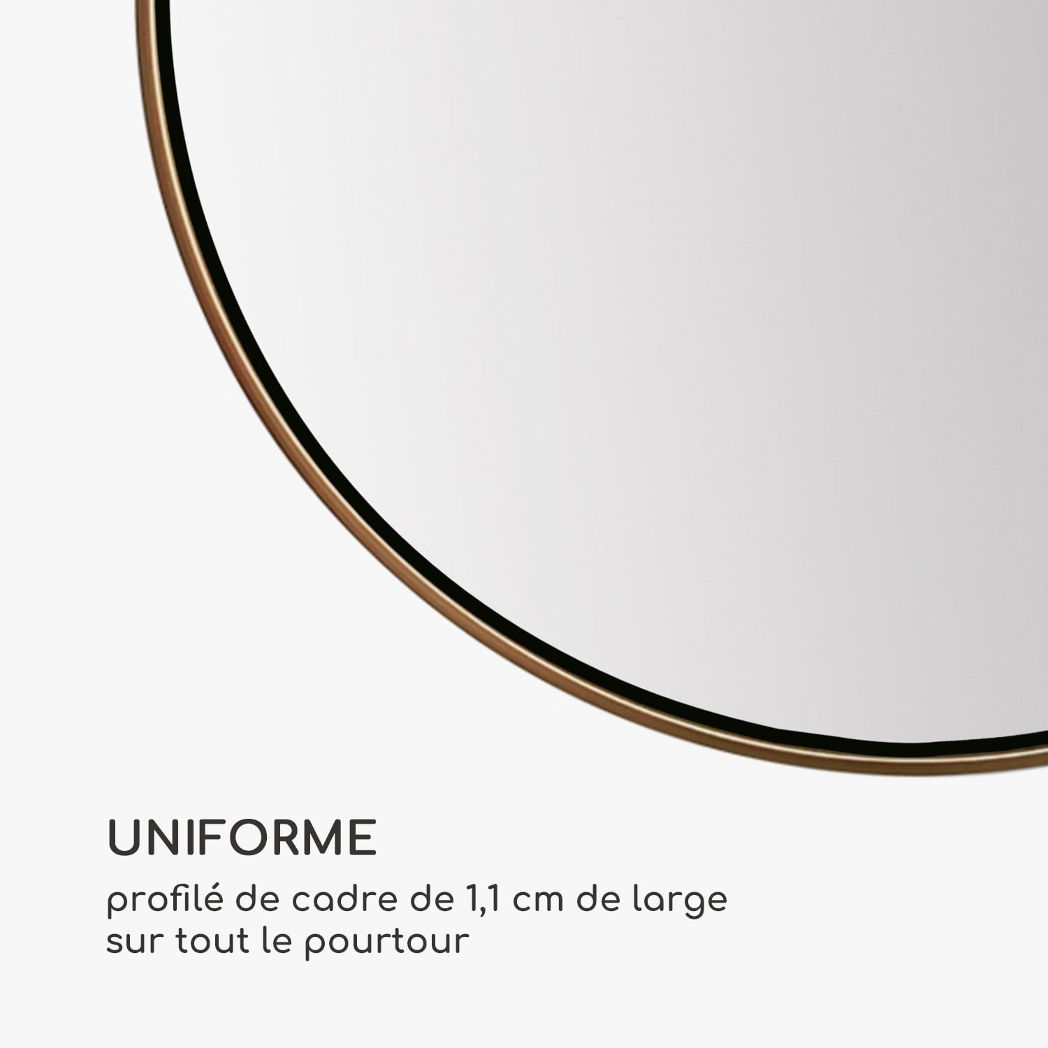 Miroir mural Fournier cadre métallique rond de 80 cm  