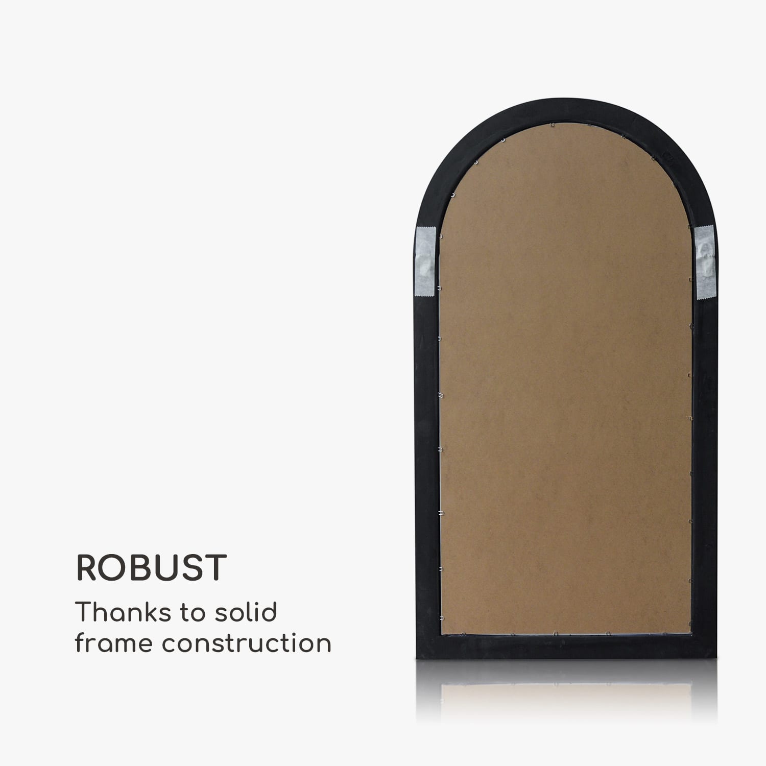 Savile, lustro ścienne, lustro okienne, okno francuskie, drewniana rama, 86 x 46 cm Czarny