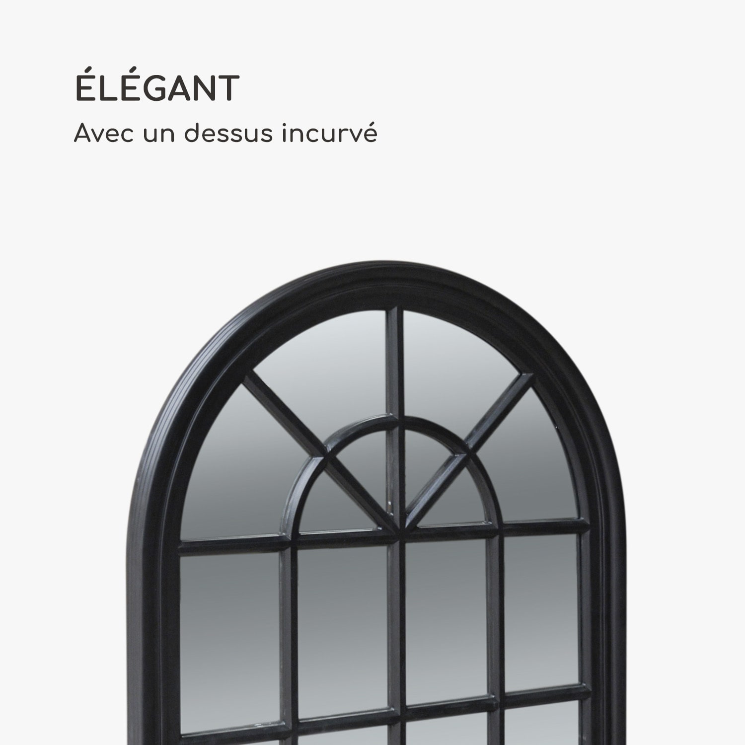 Miroir fenêtre de style français Savile 120 x 80 cm  Noir