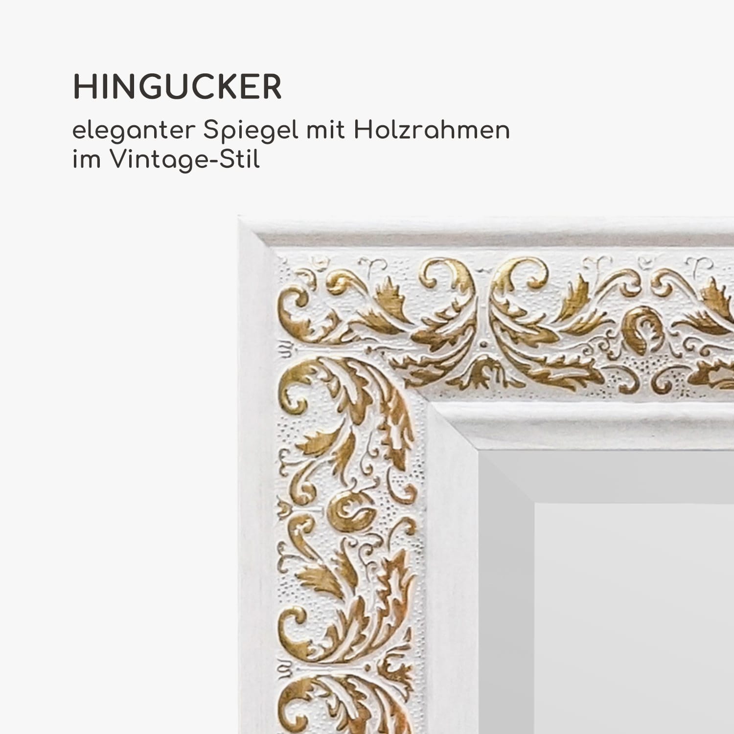 Greenford Spiegel Holzrahmen rechteckig 130 x 45 cm   Vintage Gold