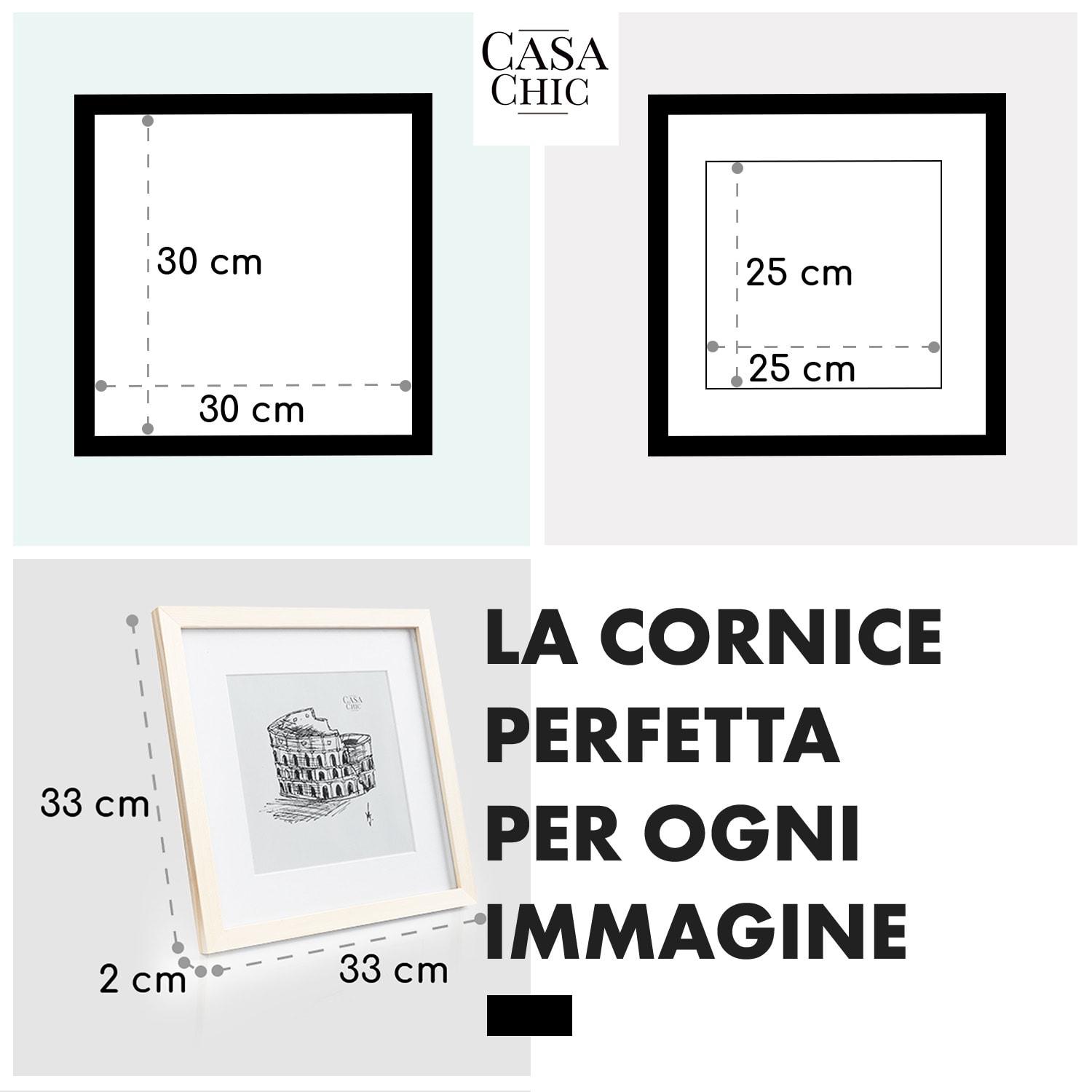 York - Cornice quadrata, 30 x 30 cm, foto, passepartout, vetro Pino