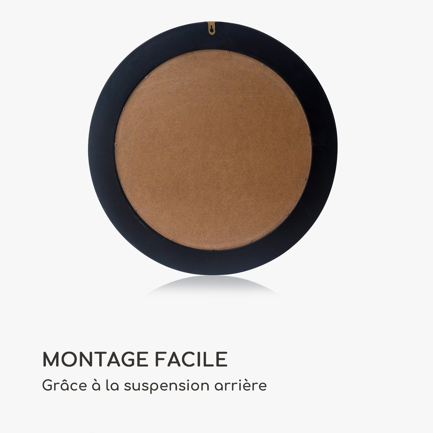 Cheyne miroir mural cadre en bois rond Ø 60 cm design en mosaïque 