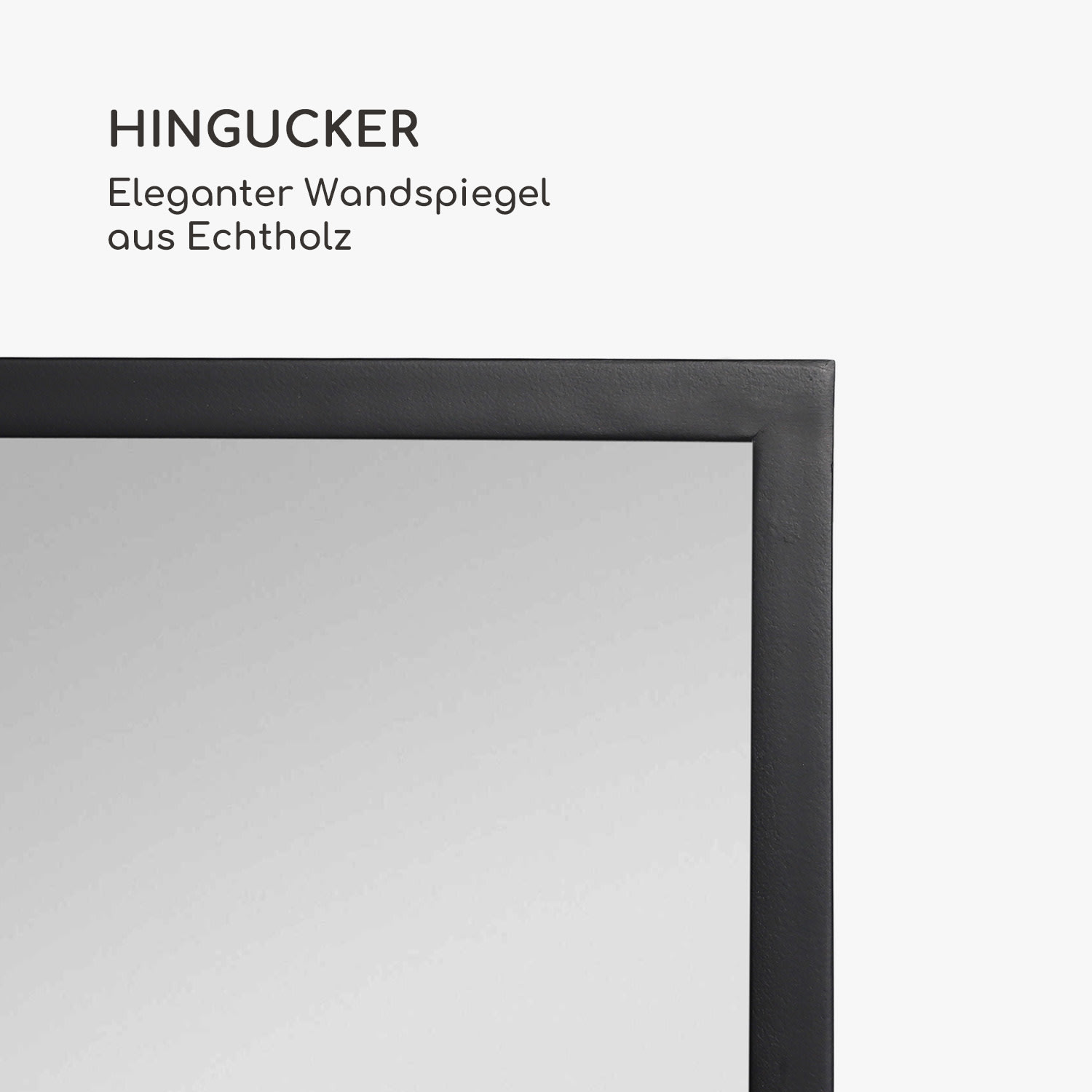 Luton Wandspiegel Echtholz rechteckig 130 x 45 cm Schwarz