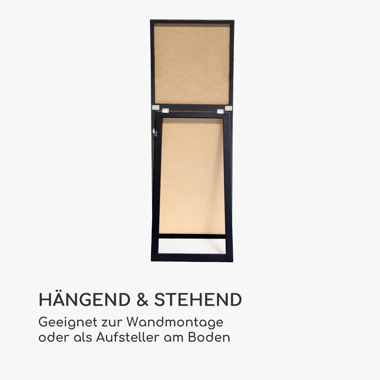 Luton Wandspiegel Echtholz rechteckig 130 x 45 cm Schwarz
