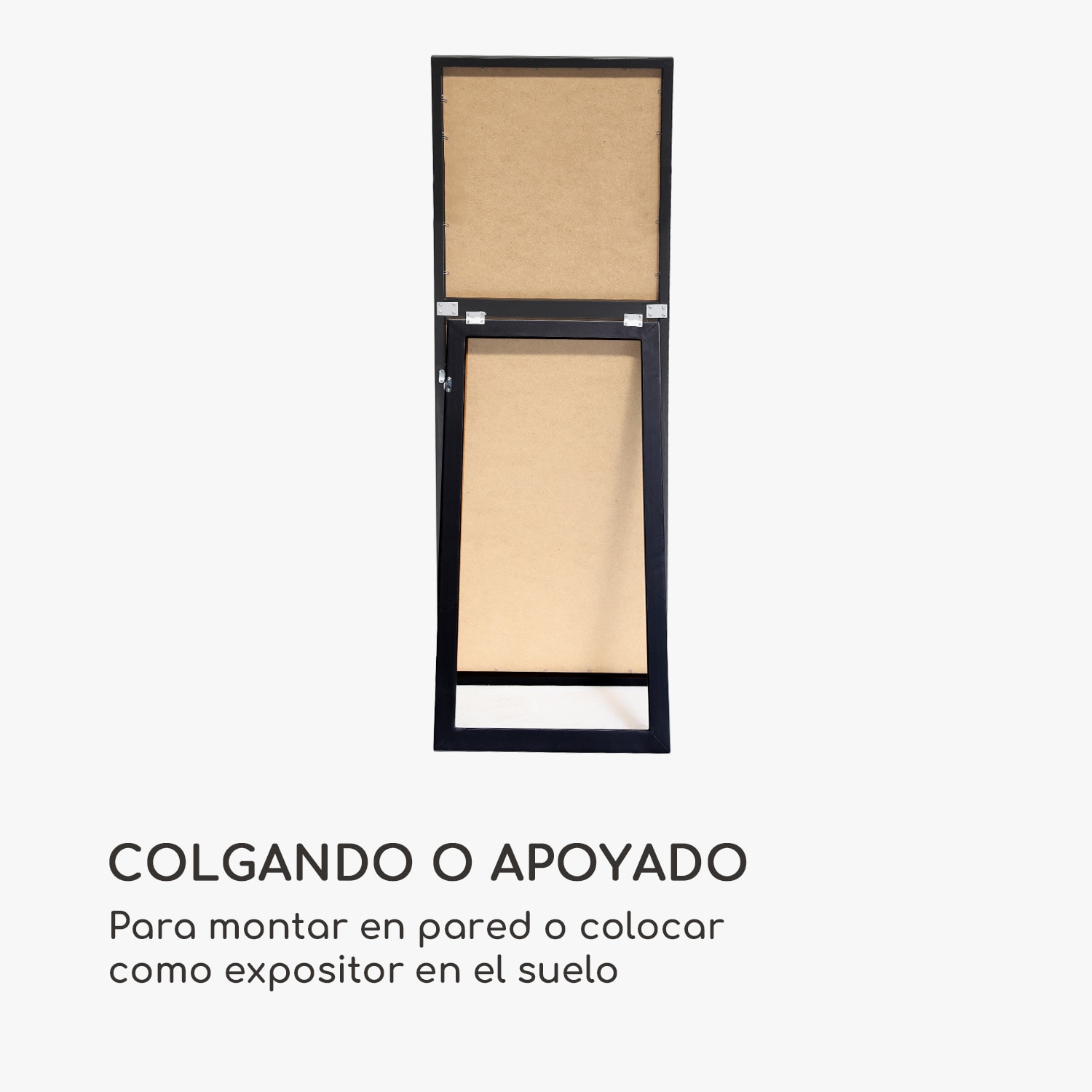 Espejo de pared Luton Madera auténtica Rectangular 130 x 45 cm  Negro