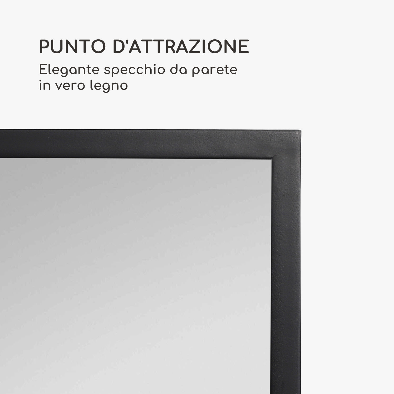 Luton specchio da parete, legno, rettangolare, 130 x 45 cm  Nero