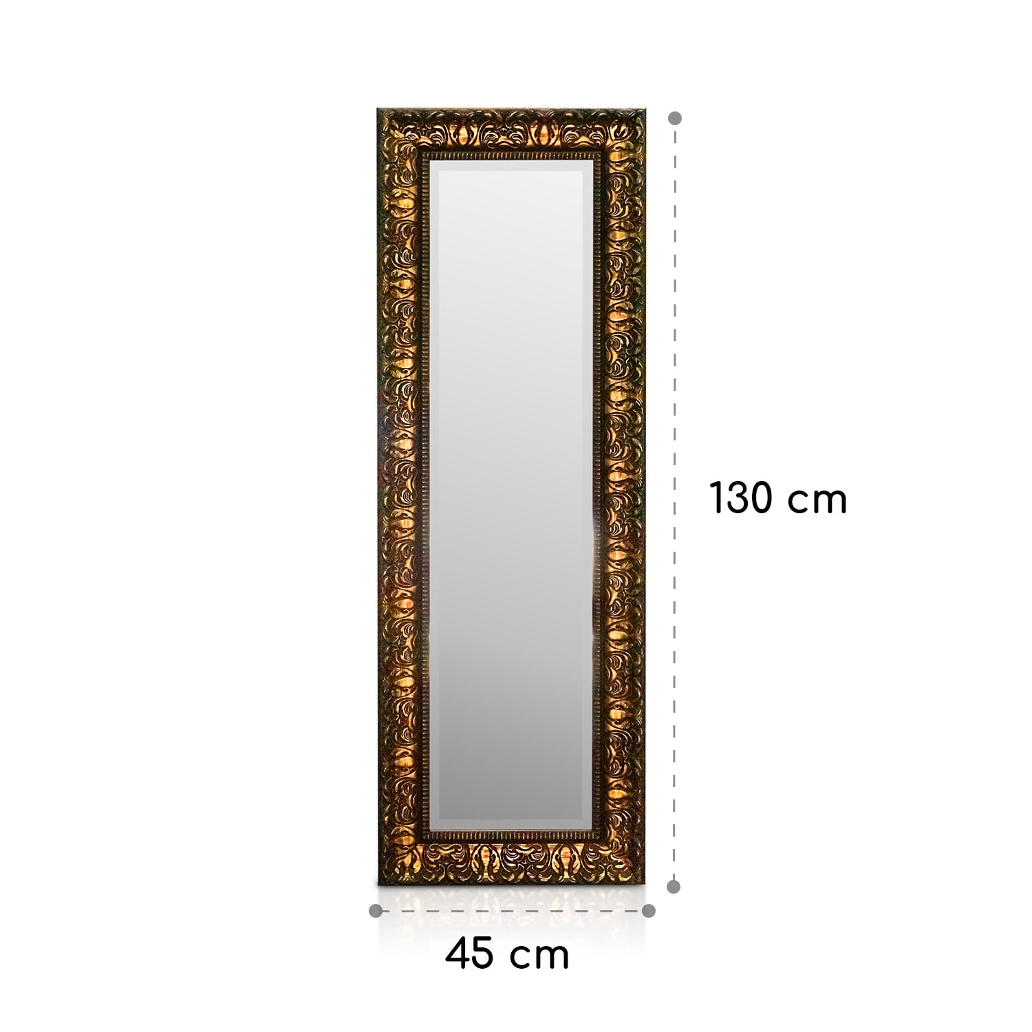 Chelsea Oglindă dreptunghiulară cu ramă din lemn 130 x 45 cm Vintage  