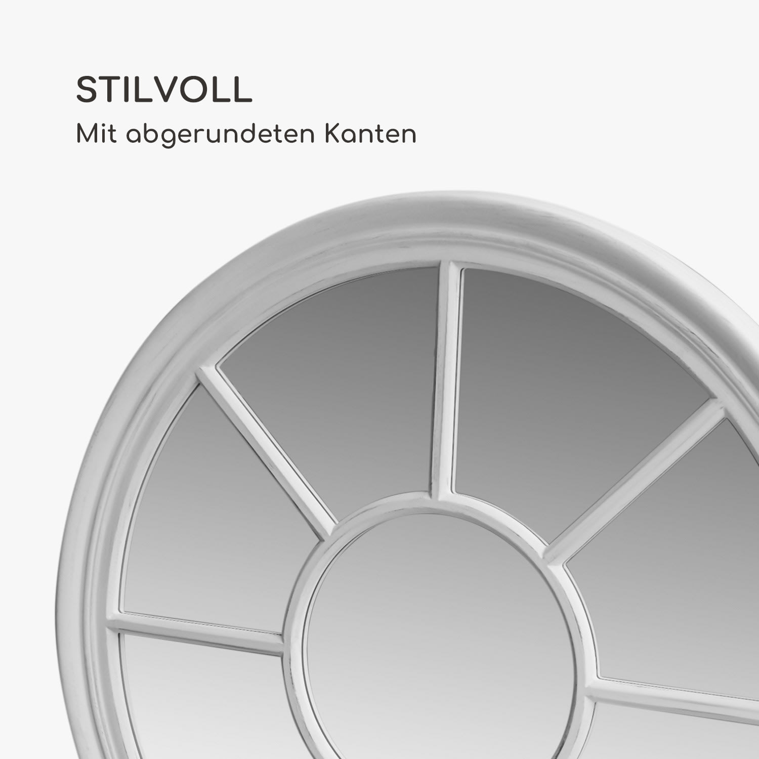 Leeds Wandspiegel Echtholzrahmen rund Ø 90 cm 