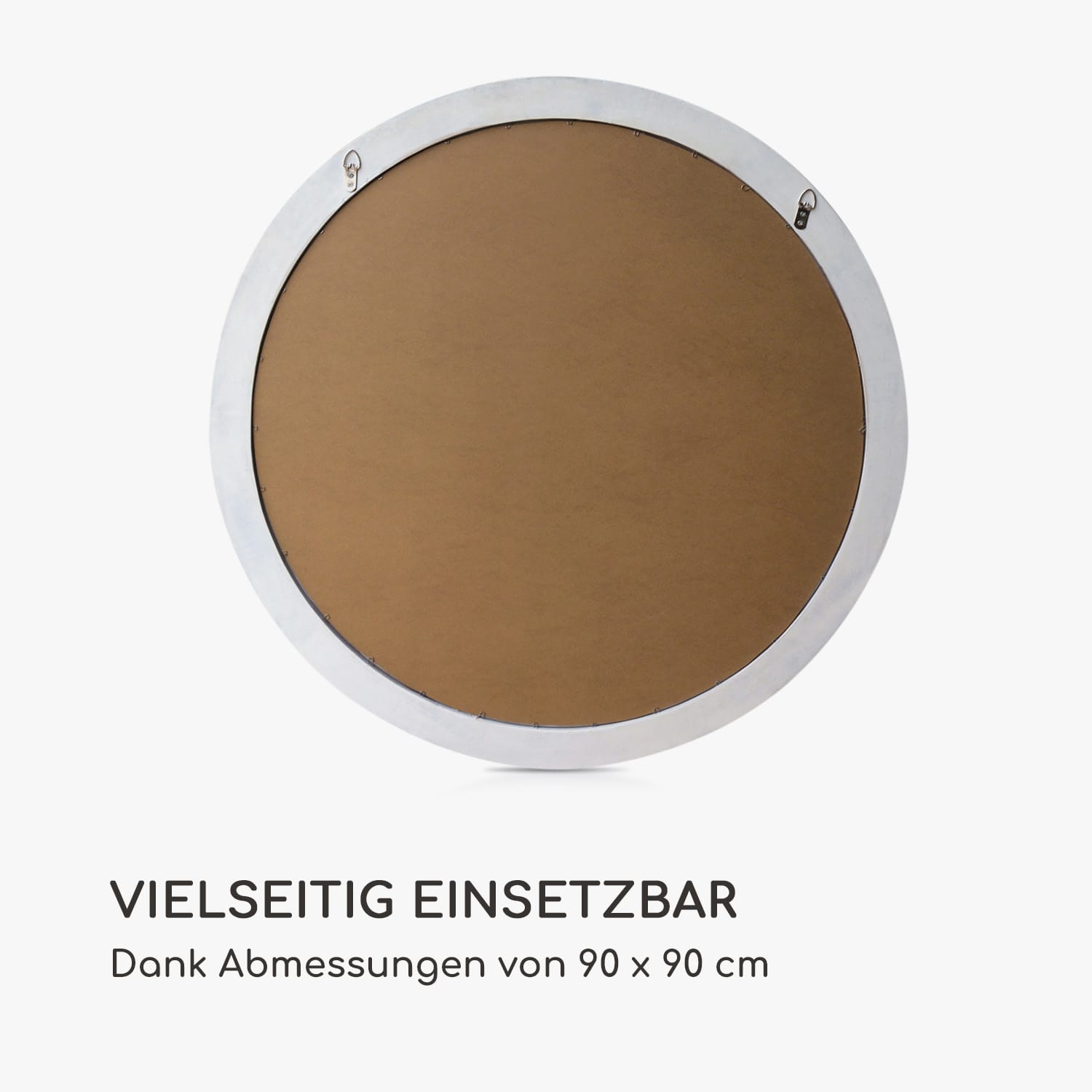 Leeds Wandspiegel Echtholzrahmen rund Ø 90 cm 