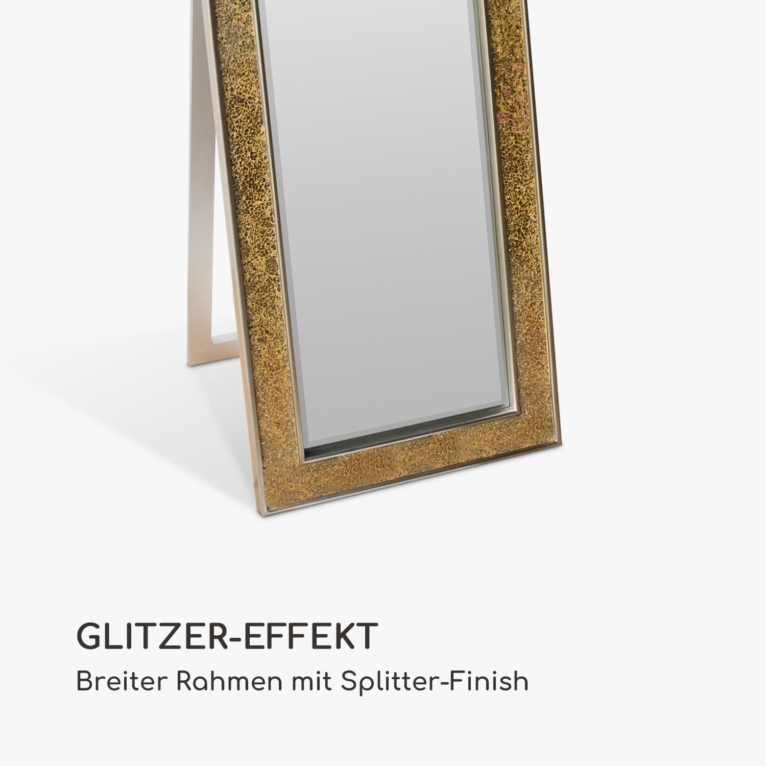 Norwich specchio, cornice di legno, rettangolare, 130 x 45 cm, design a mosaico 