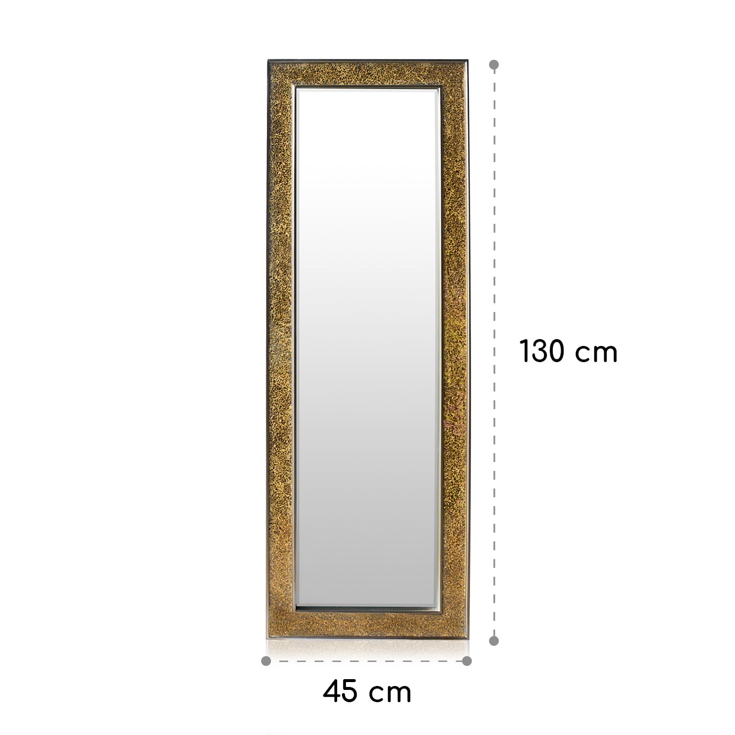 Огледало Norwich Правоъгълна дървена рамка 130 x 45 cm Мозаечен дизайн Злато