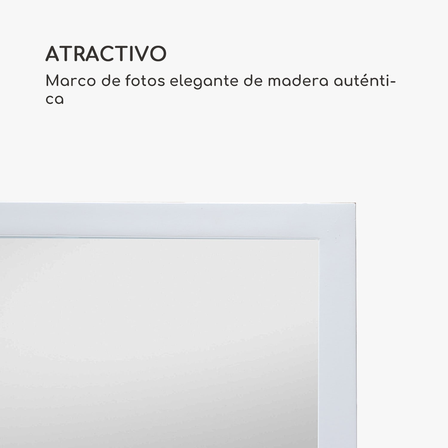 Arsenal Espejo de pared de madera auténtica rectangular 90 x 60 cm