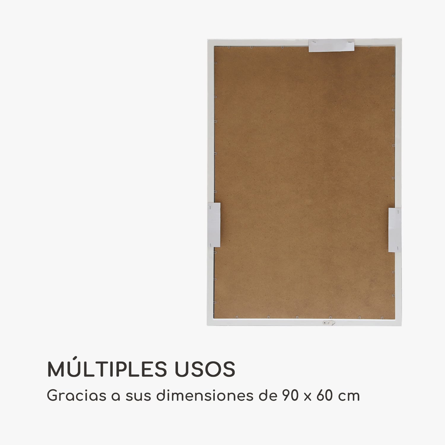 Arsenal Espejo de pared de madera auténtica rectangular 90 x 60 cm