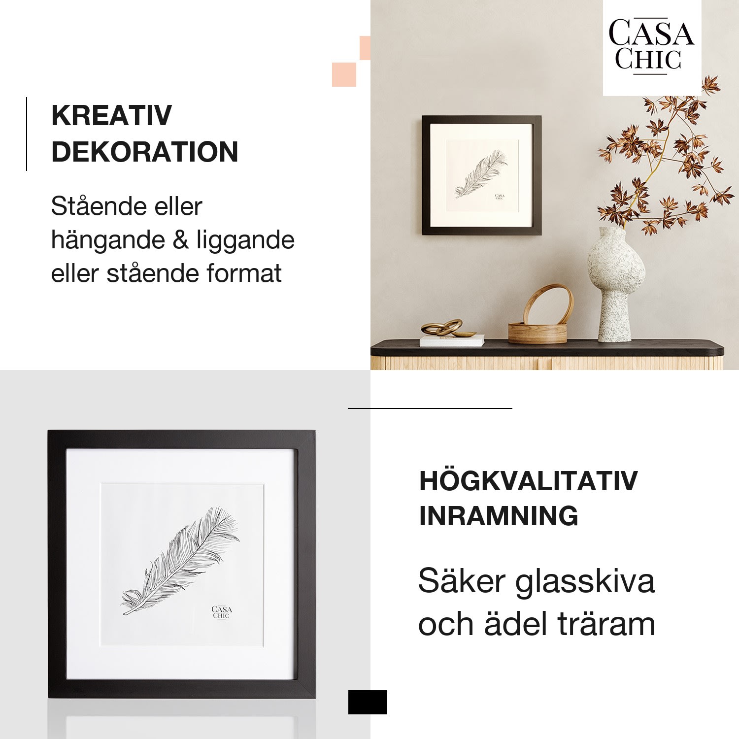 Cannon fotoram fyrkantig 24,4 x 24,4 cm passepartout riktigt trä  