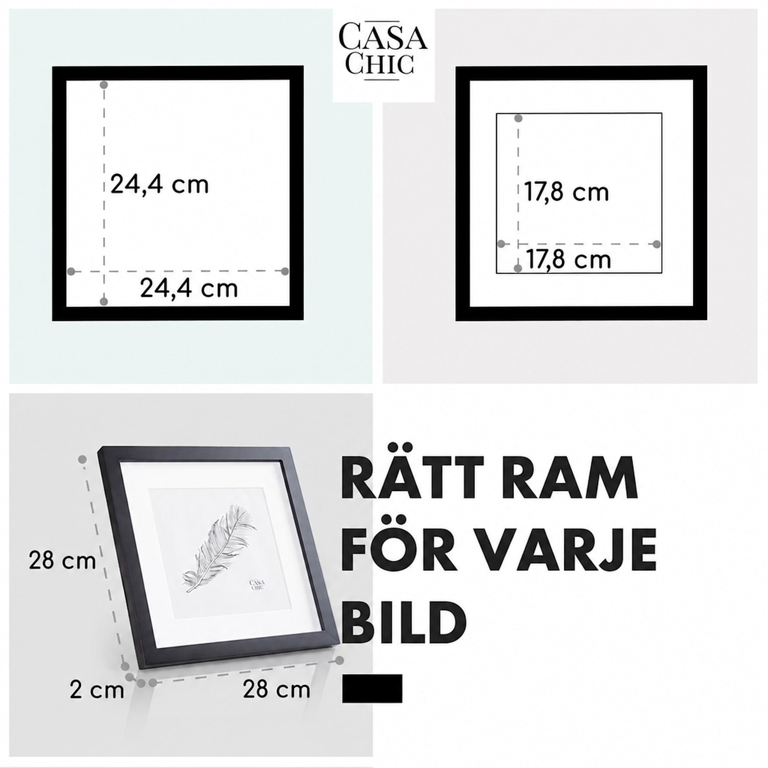 Cannon fotoram fyrkantig 24,4 x 24,4 cm passepartout riktigt trä  