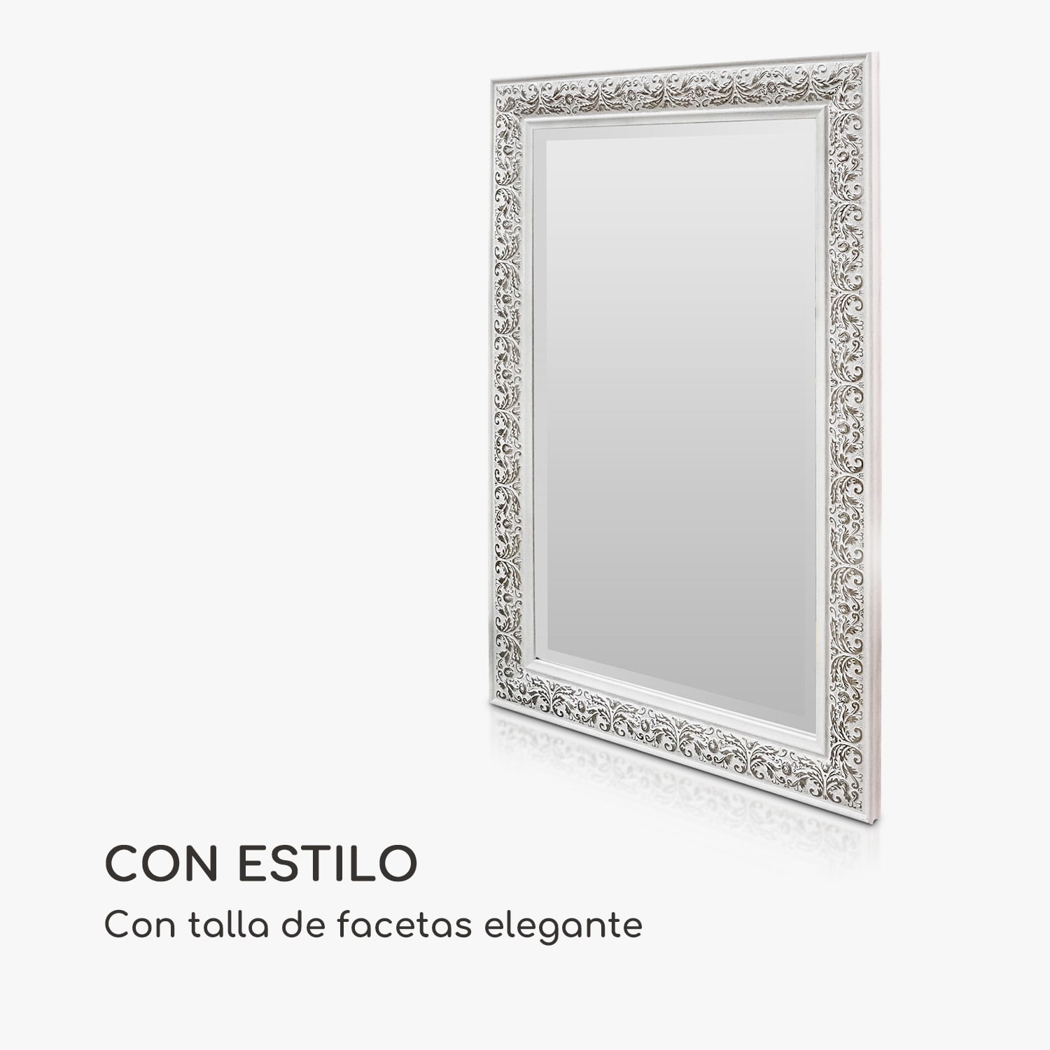 Espejo de pared Stratford Marco de madera Rectangular 90 x 60 cm Vintage