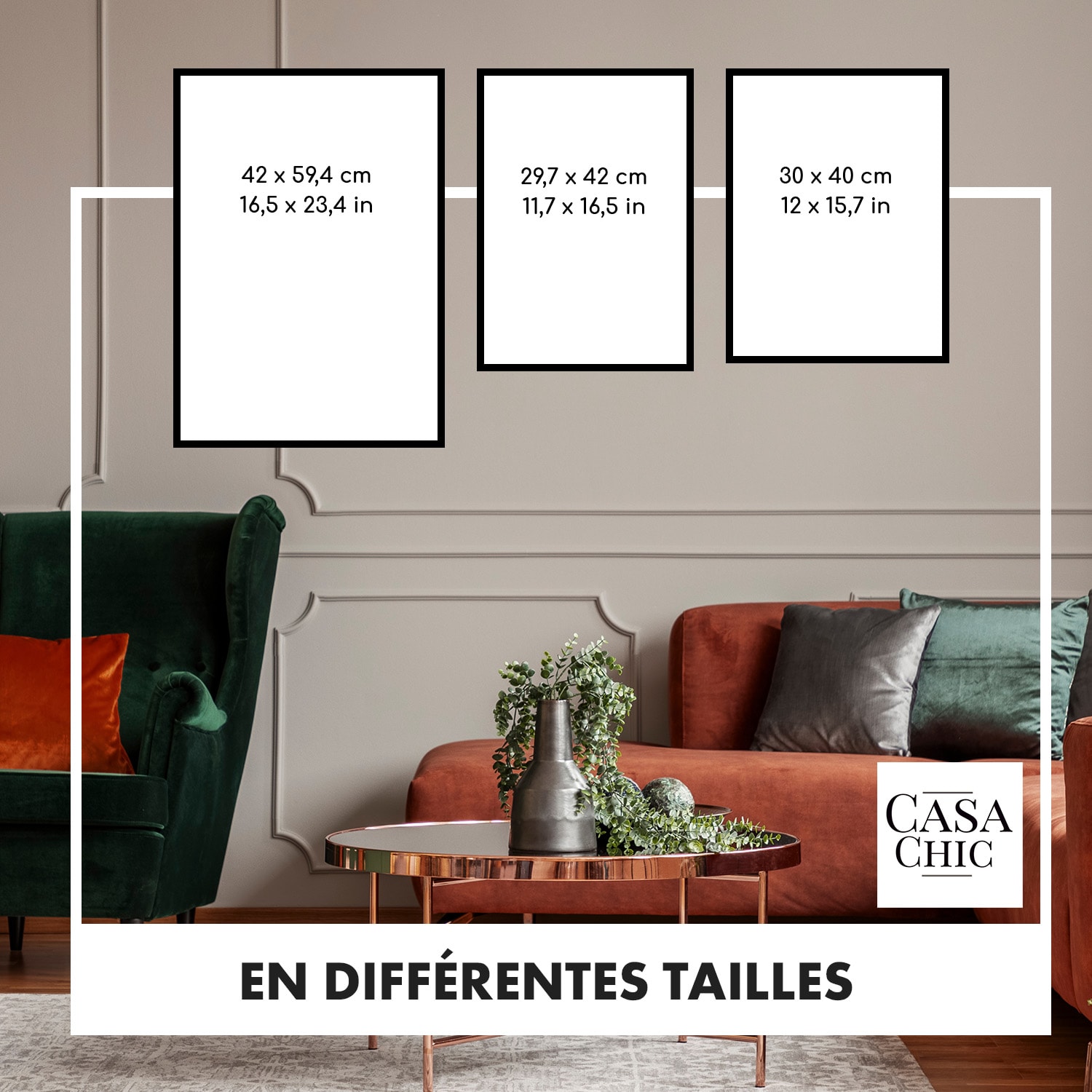 Cadre photo Bristol vitre A3 avec passe-partout A4 bois véritable 