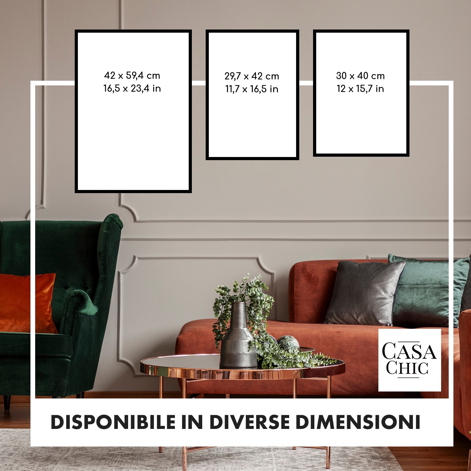 Cornice Bristol Pannello di vetro 30 x 40 cm con passepartout Legno  Nero